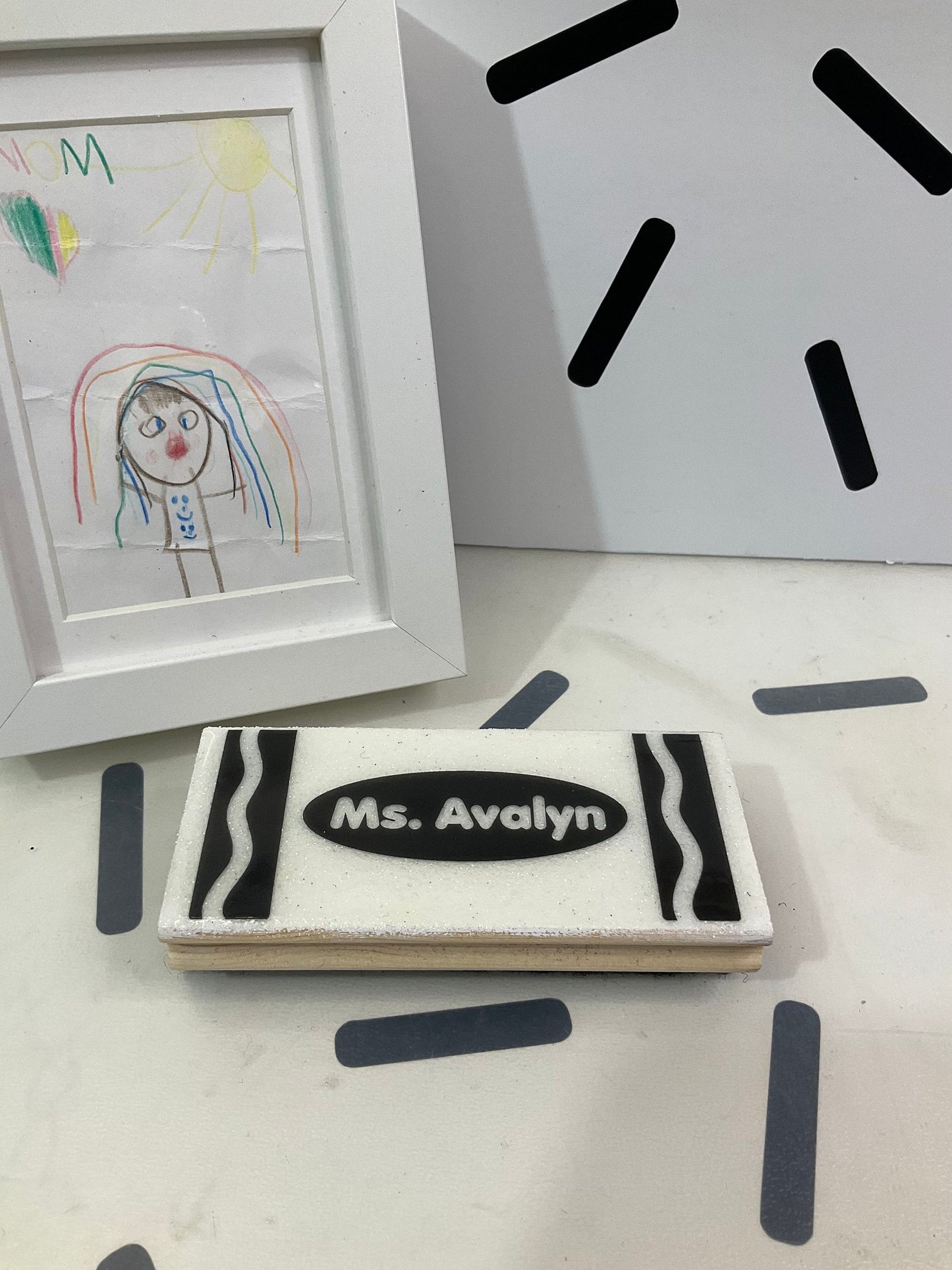 Personalized Board Eraser | Pencil Eraser | Glitter Eraser | Customized Eraser | Crayon Eraser | Teacher Epoxy Resin Eraser Board by Lina Loves Two, handmade in Los Angeles CA