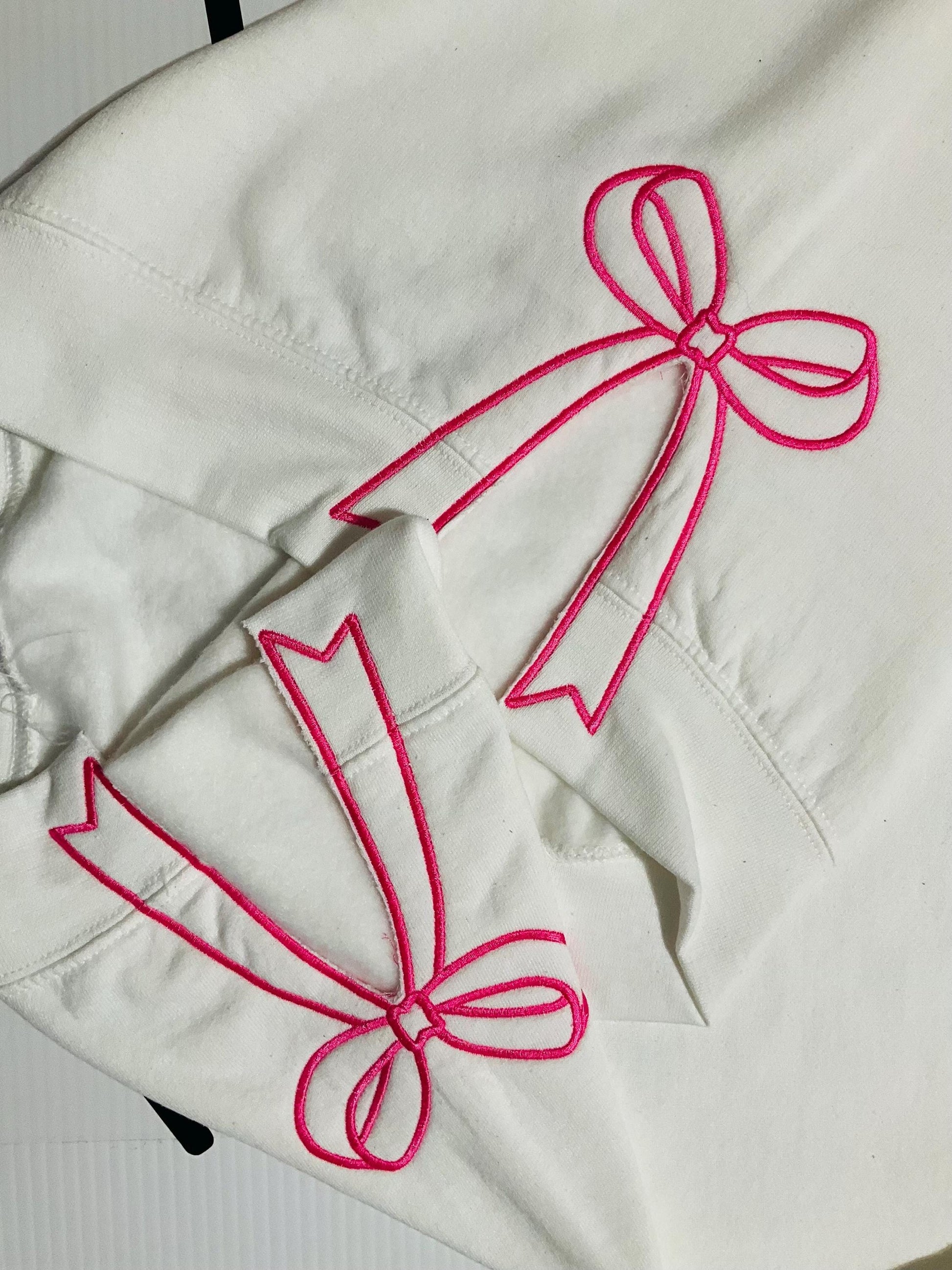 Embroidered Mama Sweatshirt: Classic Side Bow Design by Lina Loves Two, handmade in Los Angeles CA