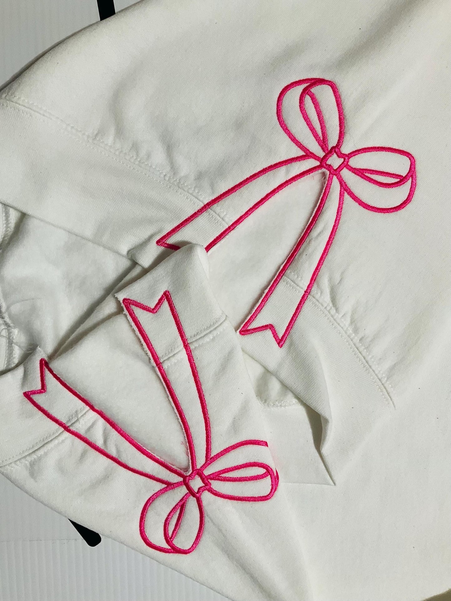 Embroidered Mama Sweatshirt: Classic Side Bow Design by Lina Loves Two, handmade in Los Angeles CA