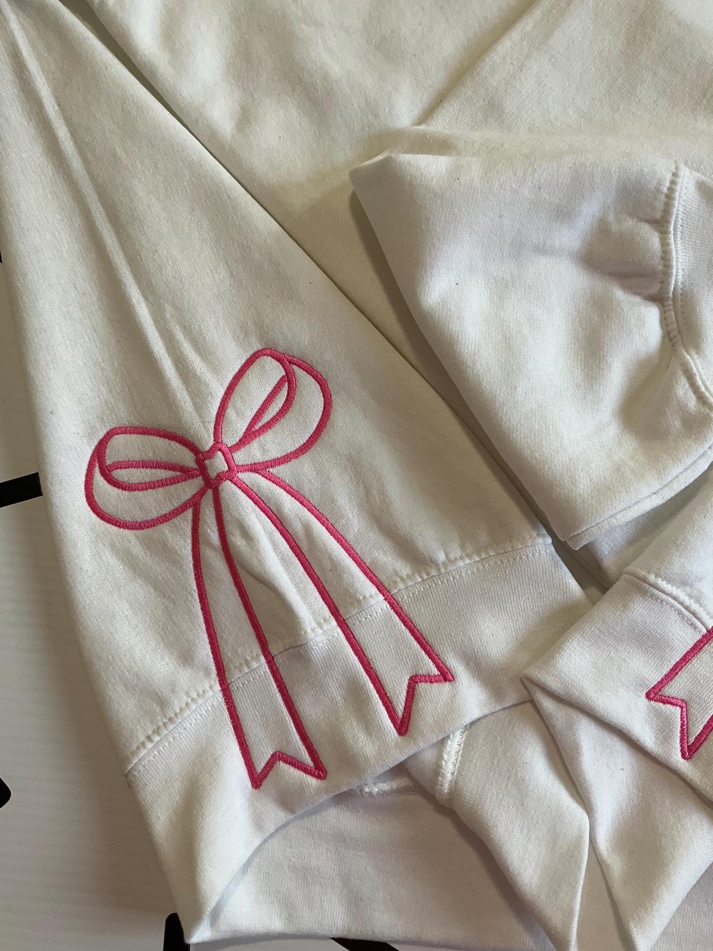 Embroidered Side Bow Sweatshirt Design | Classic Bow | Embroidered Bow Sweatshirt | Side Bow Sweatshirt | Classic Side Bow