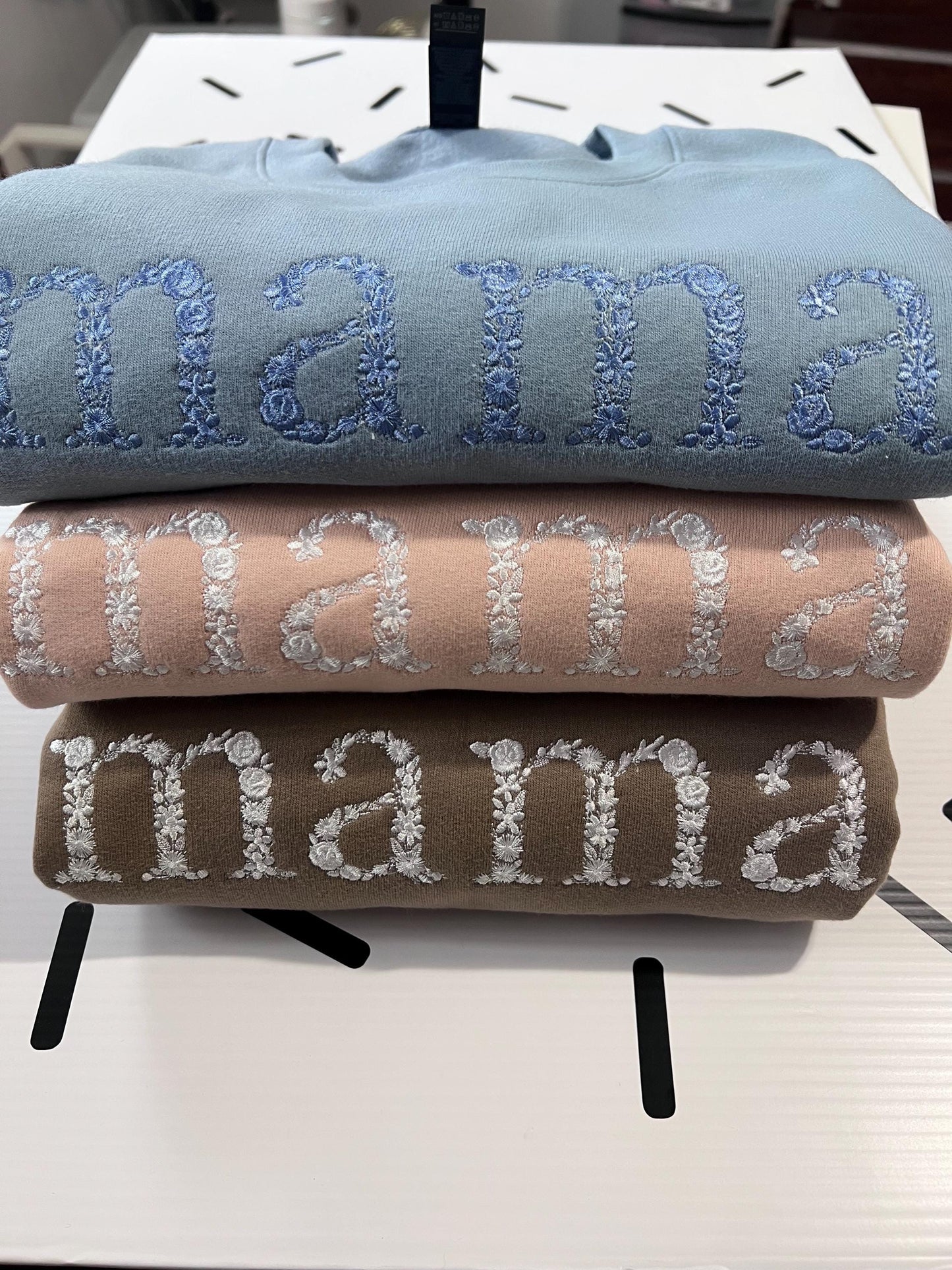Personalized Mama Floral Embroidered Sweatshirt | Mother’s Day Gift | Mom Sweatshirt For Mother's Day | New Mom Gift | Mama Sweatshirt by Lina Loves Two, handmade in Los Angeles CA