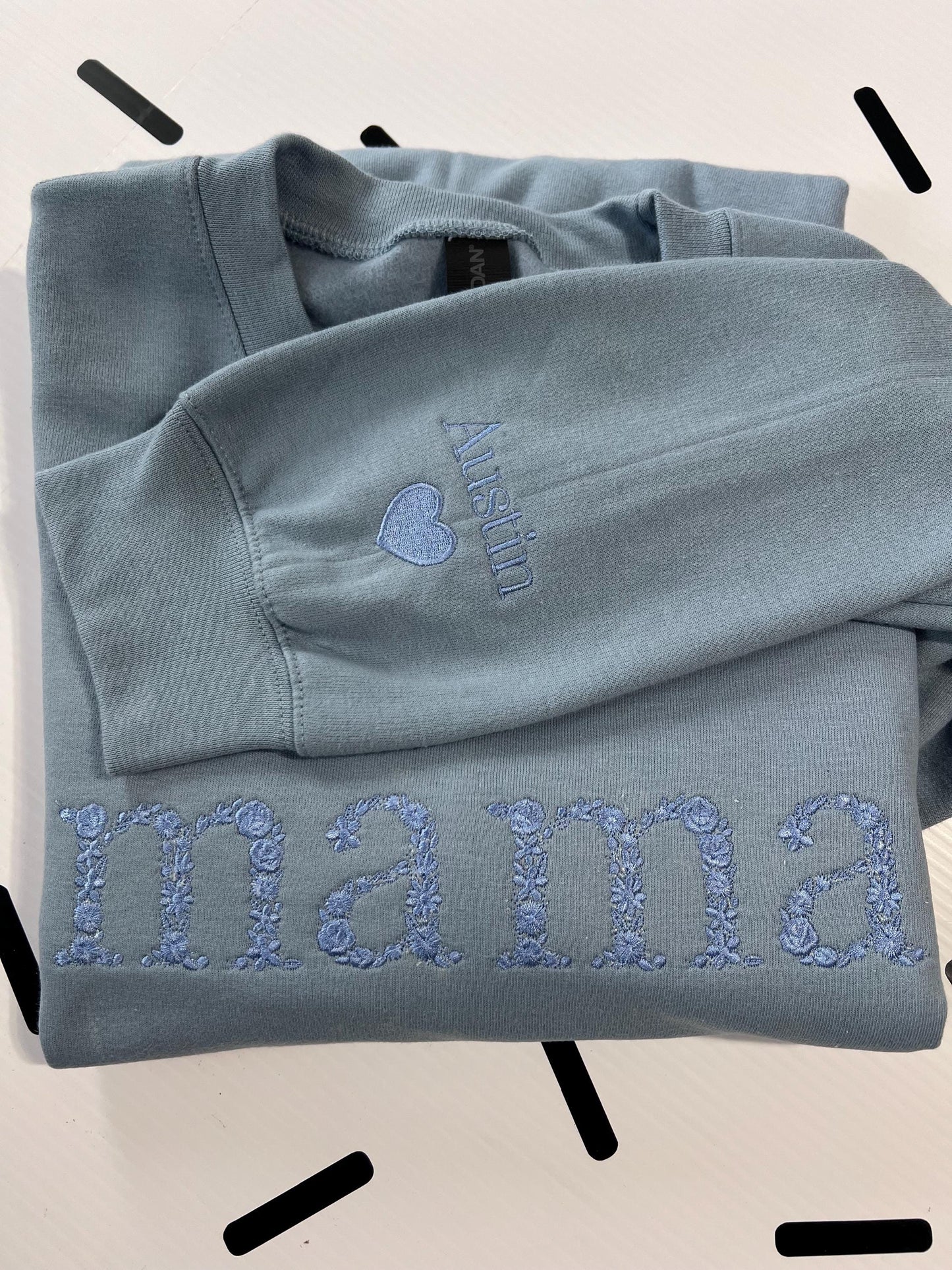 Personalized Mama Floral Embroidered Sweatshirt | Mother’s Day Gift | Mom Sweatshirt For Mother's Day | New Mom Gift | Mama Sweatshirt by Lina Loves Two, handmade in Los Angeles CA
