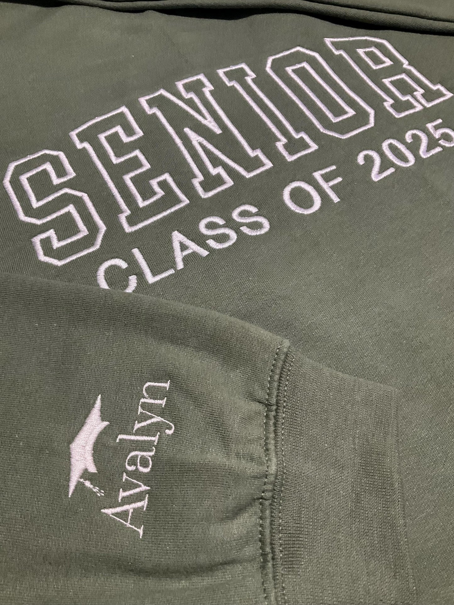 Custom Embroidered Senior Sweatshirt | Senior 2025 Sweatshirt | Graduation Hoodie | Class of 2025 | Senior Shirt | Graduation Gift by Lina Loves Two, handmade in Los Angeles CA