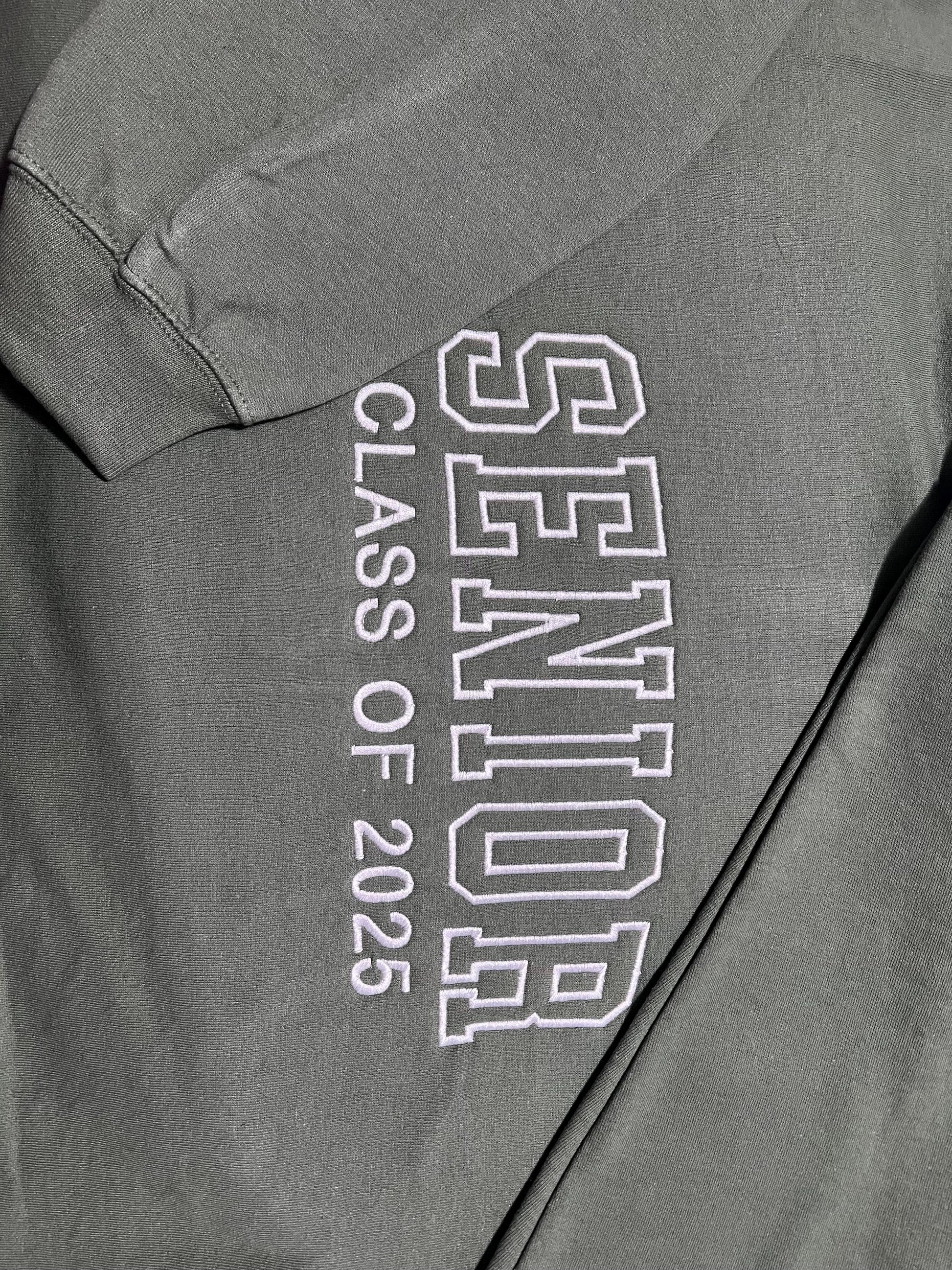 Custom Embroidered Senior Sweatshirt | Senior 2025 Sweatshirt | Graduation Hoodie | Class of 2025 | Senior Shirt | Graduation Gift by Lina Loves Two, handmade in Los Angeles CA