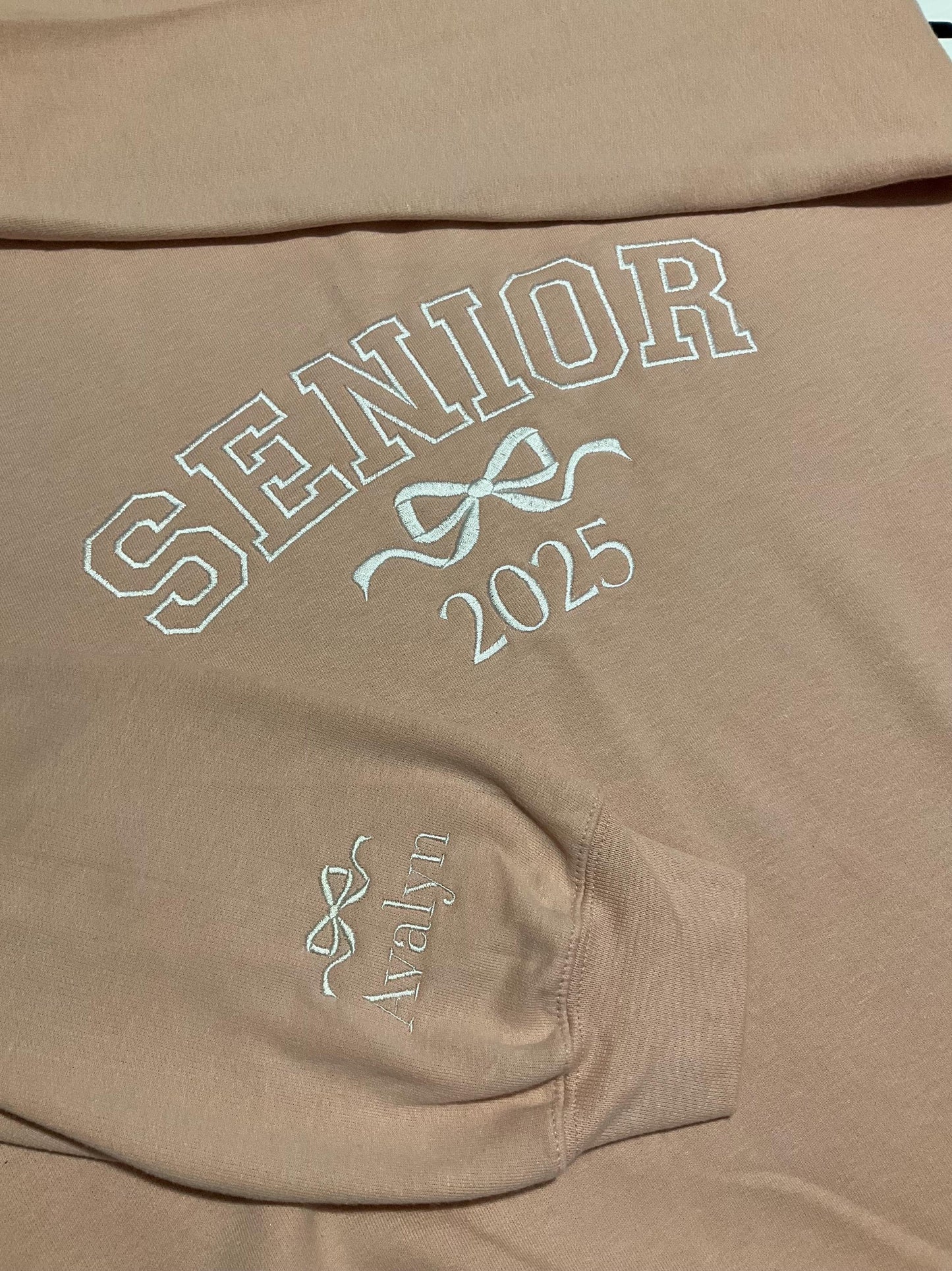 Custom Embroidered Senior Sweatshirt | Senior 2025 Sweatshirt | Graduation Hoodie | Class of 2025 | Senior Shirt | Graduation Gift by Lina Loves Two, handmade in Los Angeles CA