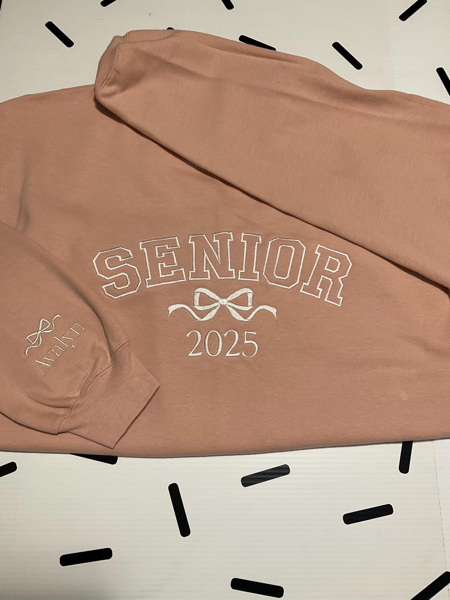 Custom Embroidered Senior Sweatshirt | Senior 2025 Sweatshirt | Graduation Hoodie | Class of 2025 | Senior Shirt | Graduation Gift by Lina Loves Two, handmade in Los Angeles CA