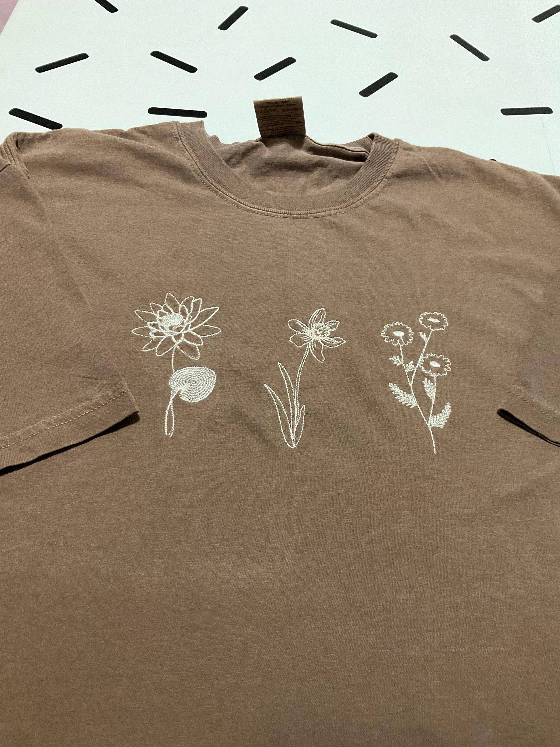 Custom Embroidered Birth Month Flower Sweatshirt: Personalized Birthday Gift by Lina Loves Two, handmade in Los Angeles CA