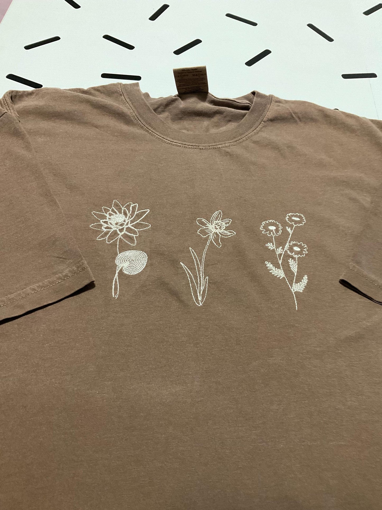 Custom Embroidered Birth Month Flower Sweatshirt: Personalized Birthday Gift by Lina Loves Two, handmade in Los Angeles CA