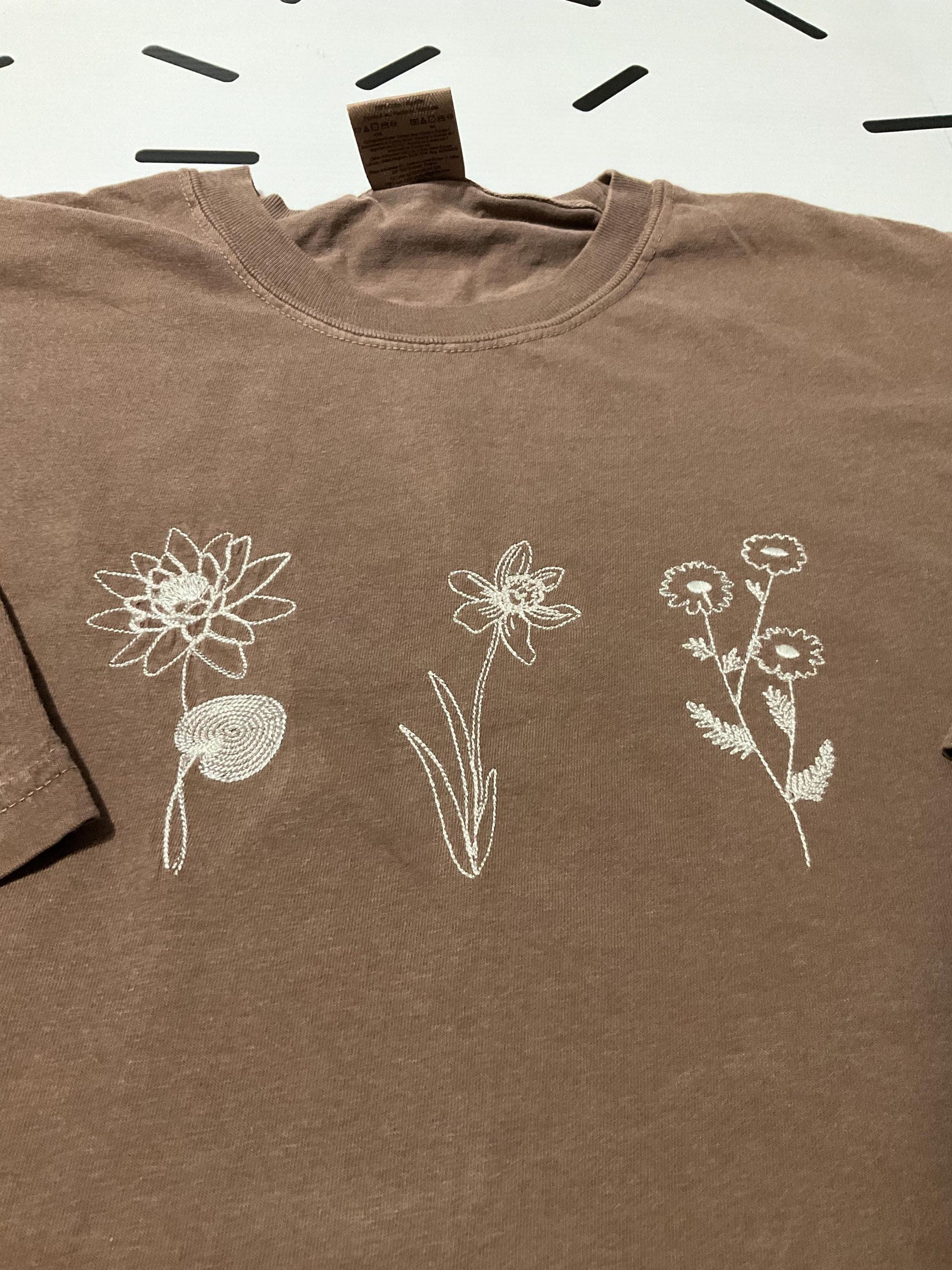 Custom Embroidered Birth Month Flower Sweatshirt: Personalized Birthday Gift by Lina Loves Two, handmade in Los Angeles CA