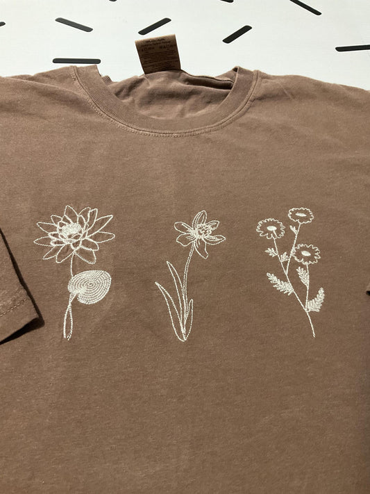 Custom Embroidered Birth Month Flower Sweatshirt: Personalized Birthday Gift by Lina Loves Two, handmade in Los Angeles CA