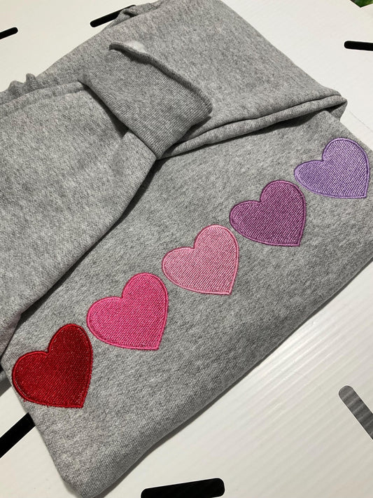 Embroidered Valentine Heart Sweatshirt | Hearts Sweatshirt | Cute Valentine Sweatshirts | Valentine Sweatshirts | Valentine Gift for Her by Lina Loves Two, handmade in Los Angeles CA