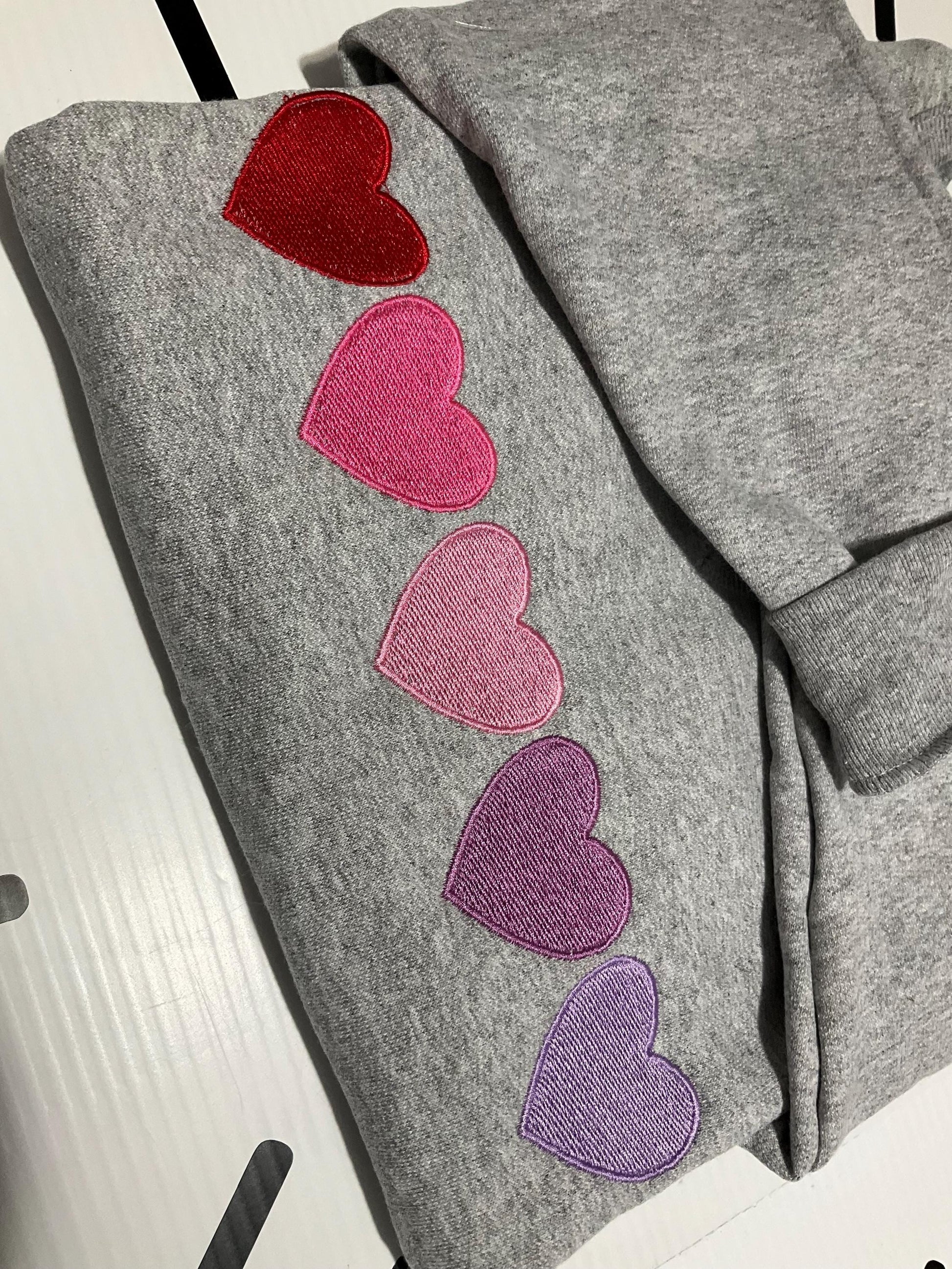 Embroidered Valentine Heart Sweatshirt | Hearts Sweatshirt | Cute Valentine Sweatshirts | Valentine Sweatshirts | Valentine Gift for Her by Lina Loves Two, handmade in Los Angeles CA
