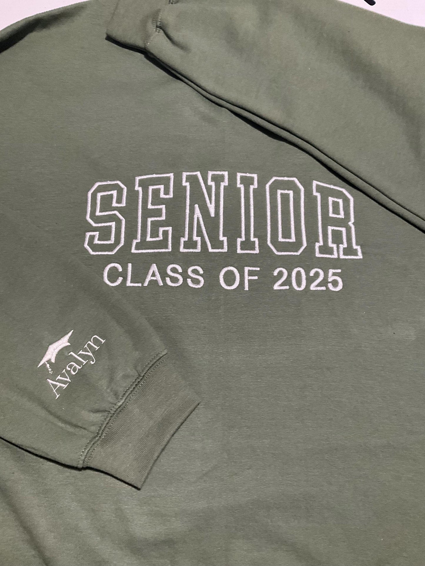 Custom Embroidered Senior Sweatshirt | Senior 2025 Sweatshirt | Graduation Hoodie | Class of 2025 | Senior Shirt | Graduation Gift by Lina Loves Two, handmade in Los Angeles CA
