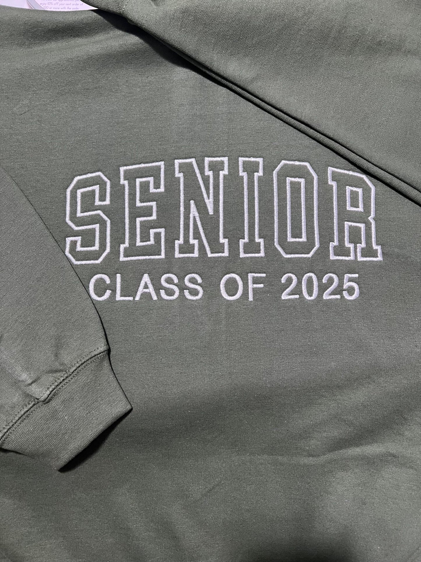 Custom Embroidered Senior Sweatshirt | Senior 2025 Sweatshirt | Graduation Hoodie | Class of 2025 | Senior Shirt | Graduation Gift by Lina Loves Two, handmade in Los Angeles CA