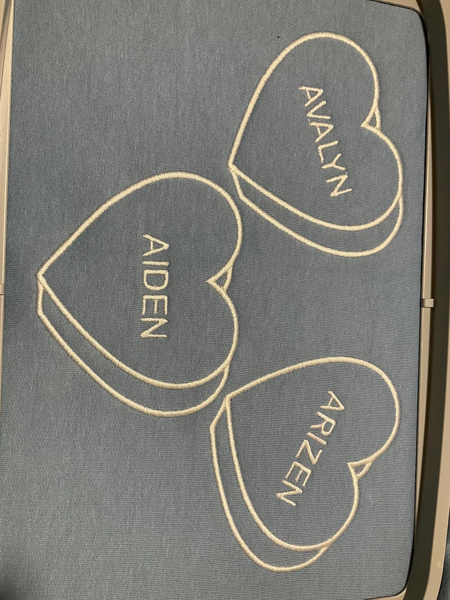 Custom Embroidered Valentine Sweatshirt | Personalized Candy Hearts | Valentine Gift | Boyfriend Gift | Couples Gift | Personalized Gift by Lina Loves Two, handmade in Los Angeles CA