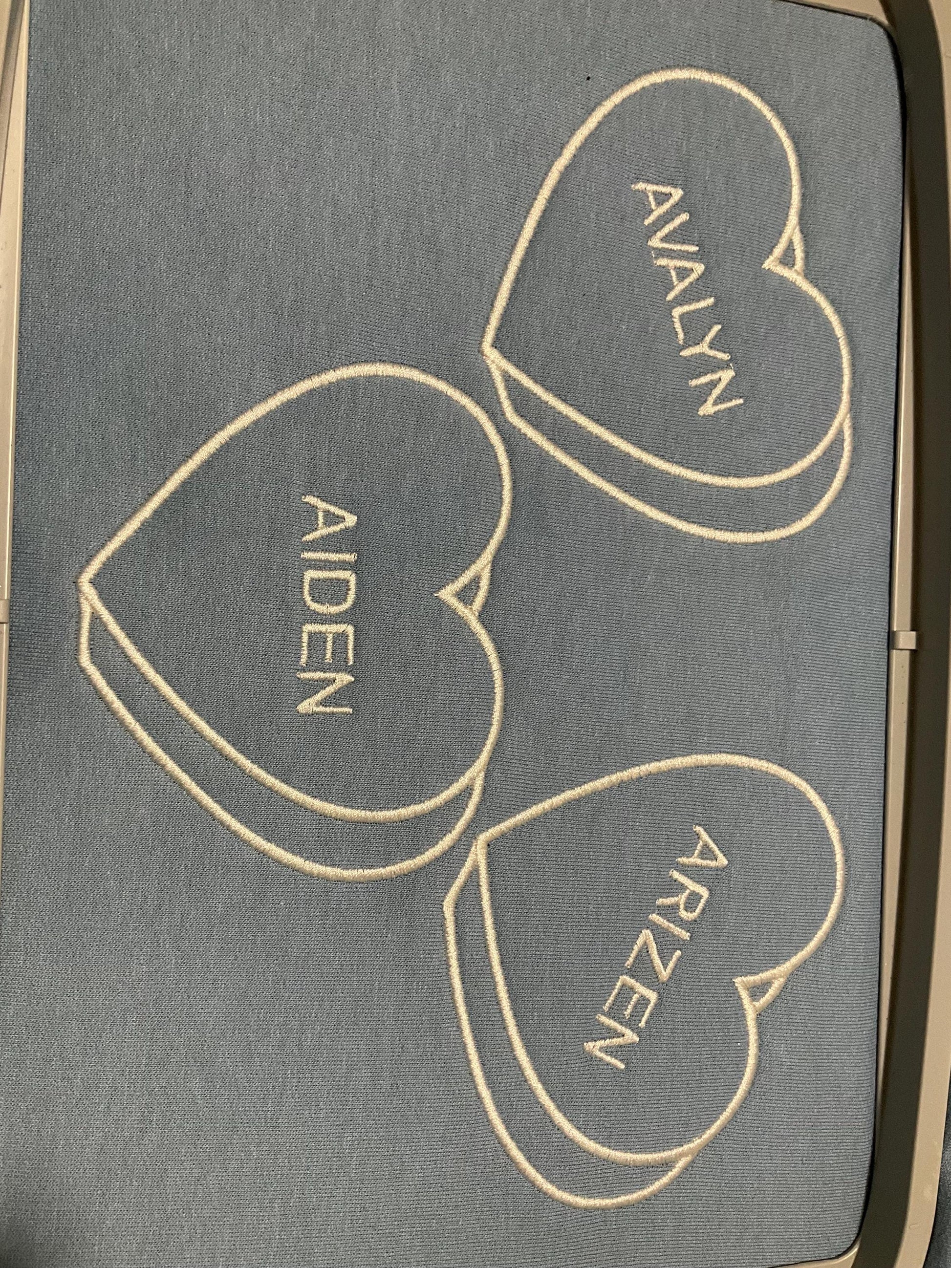 Custom Embroidered Valentine Sweatshirt | Personalized Candy Hearts | Valentine Gift | Boyfriend Gift | Couples Gift | Personalized Gift by Lina Loves Two, handmade in Los Angeles CA