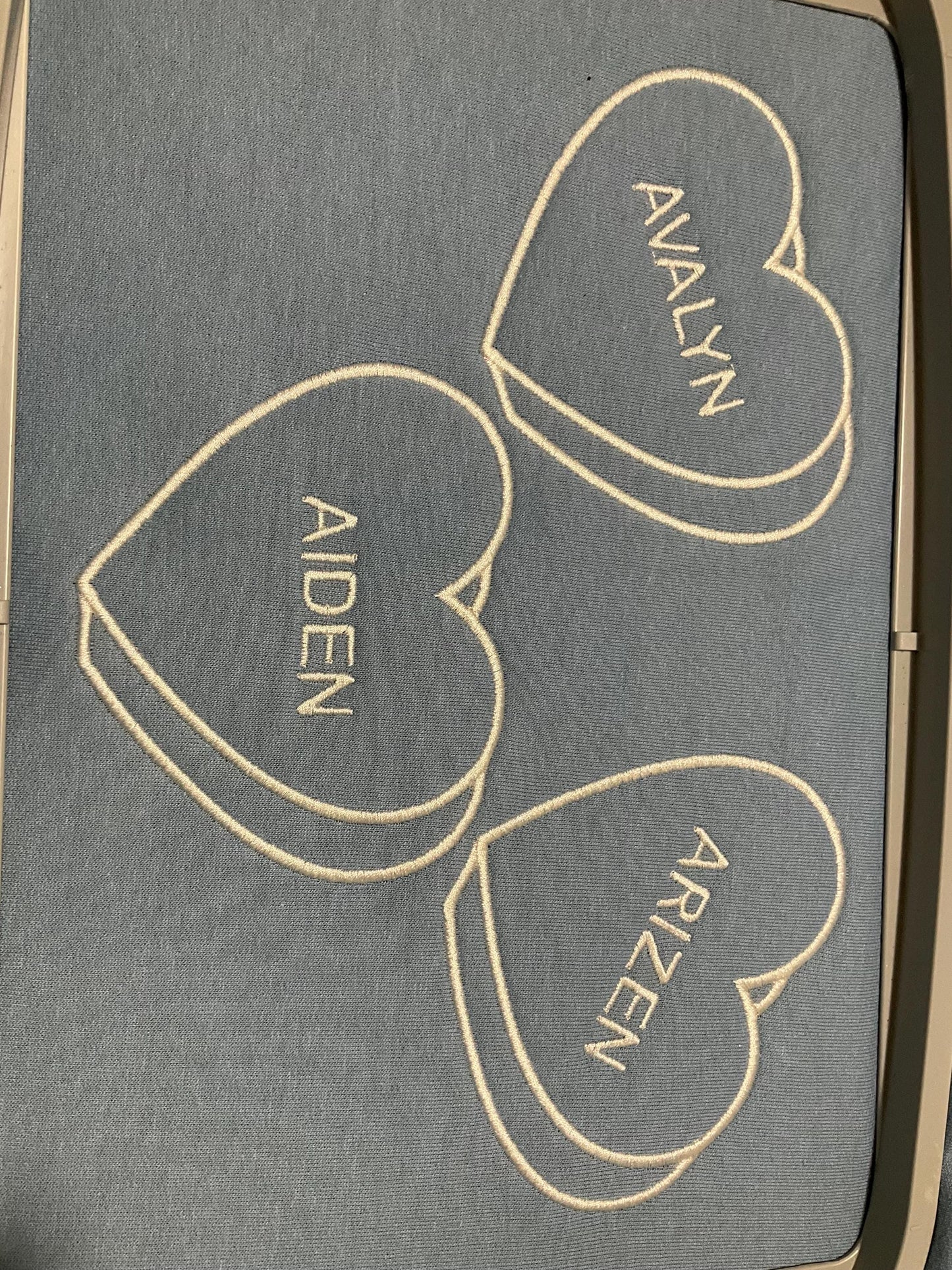 Custom Embroidered Valentine Sweatshirt | Personalized Candy Hearts | Valentine Gift | Boyfriend Gift | Couples Gift | Personalized Gift by Lina Loves Two, handmade in Los Angeles CA