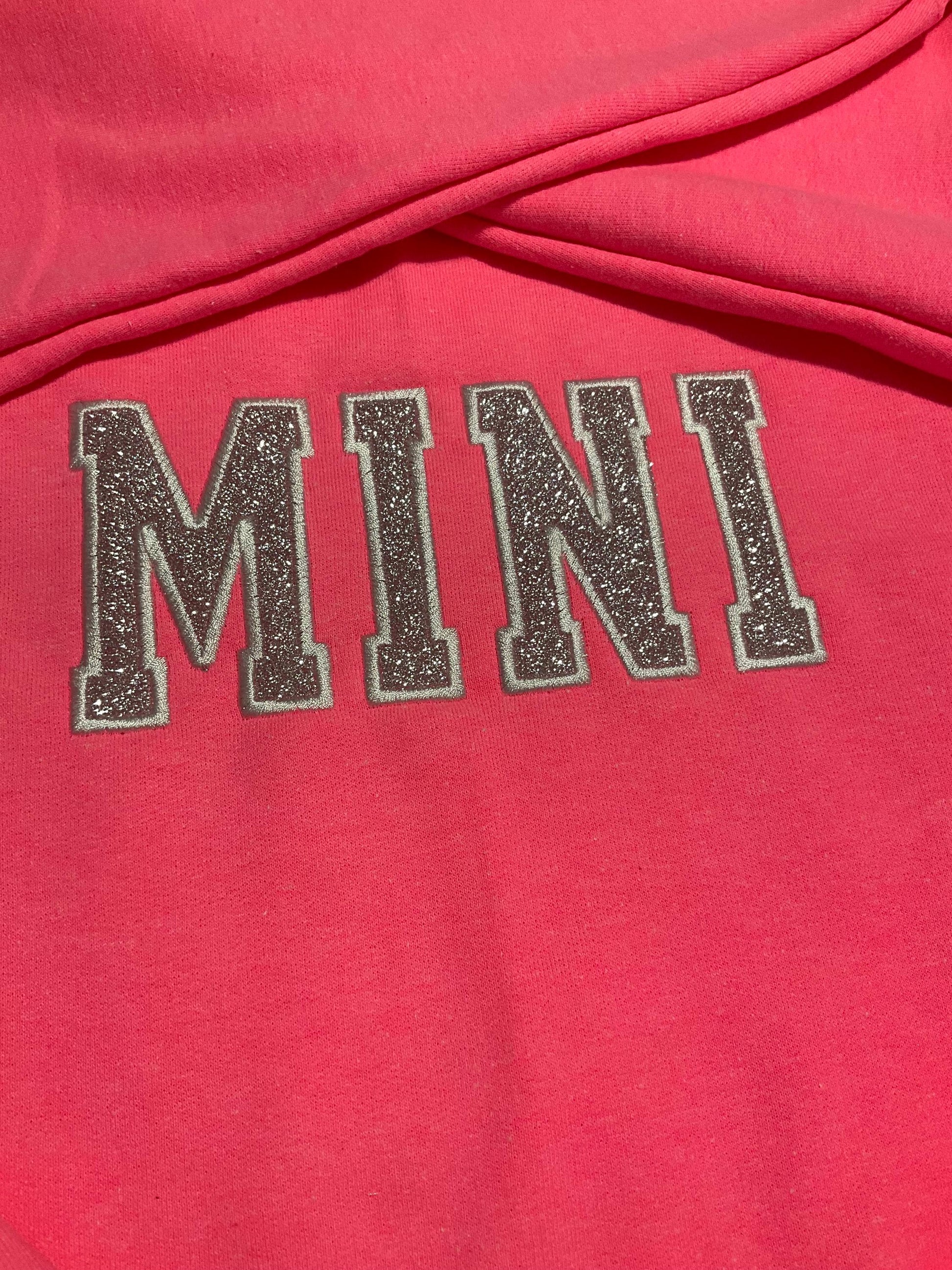 Embroidered Glitter Bow Mama and Mini Sweatshirt Set by Lina Loves Two, handmade in Los Angeles CA