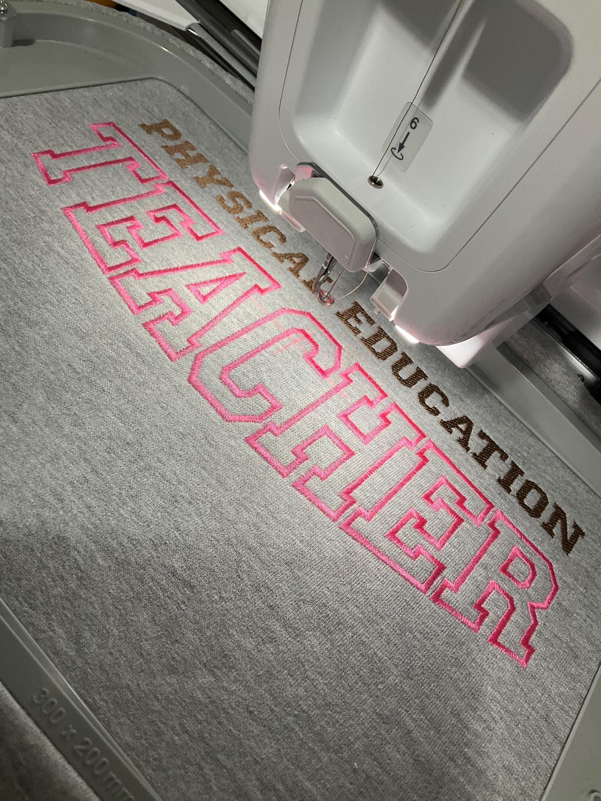 Custom Embroidered Teacher Sweatshirt: Personalized Subject Crewneck by Lina Loves Two, handmade in Los Angeles CA