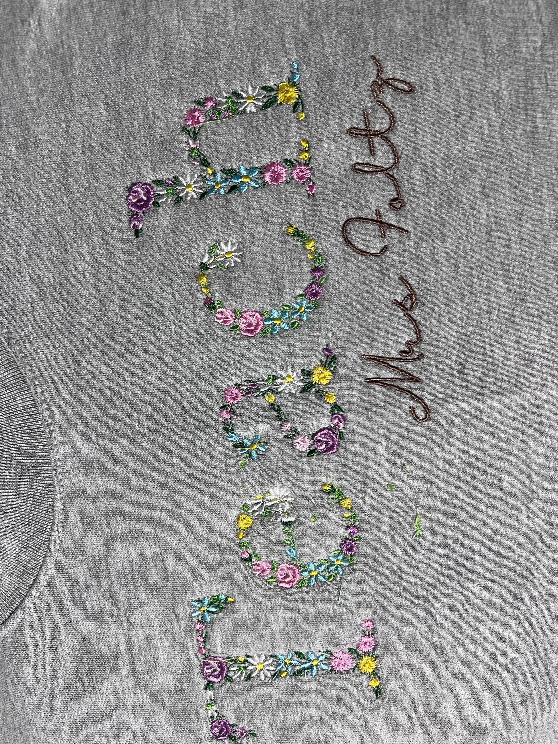 Teach Embroidered Floral Sweatshirt | Personalized Name Teacher Hoodie | New Teacher Gift | Teacher Appreciation | Custom Teach Sweatshirt by Lina Loves Two, handmade in Los Angeles CA