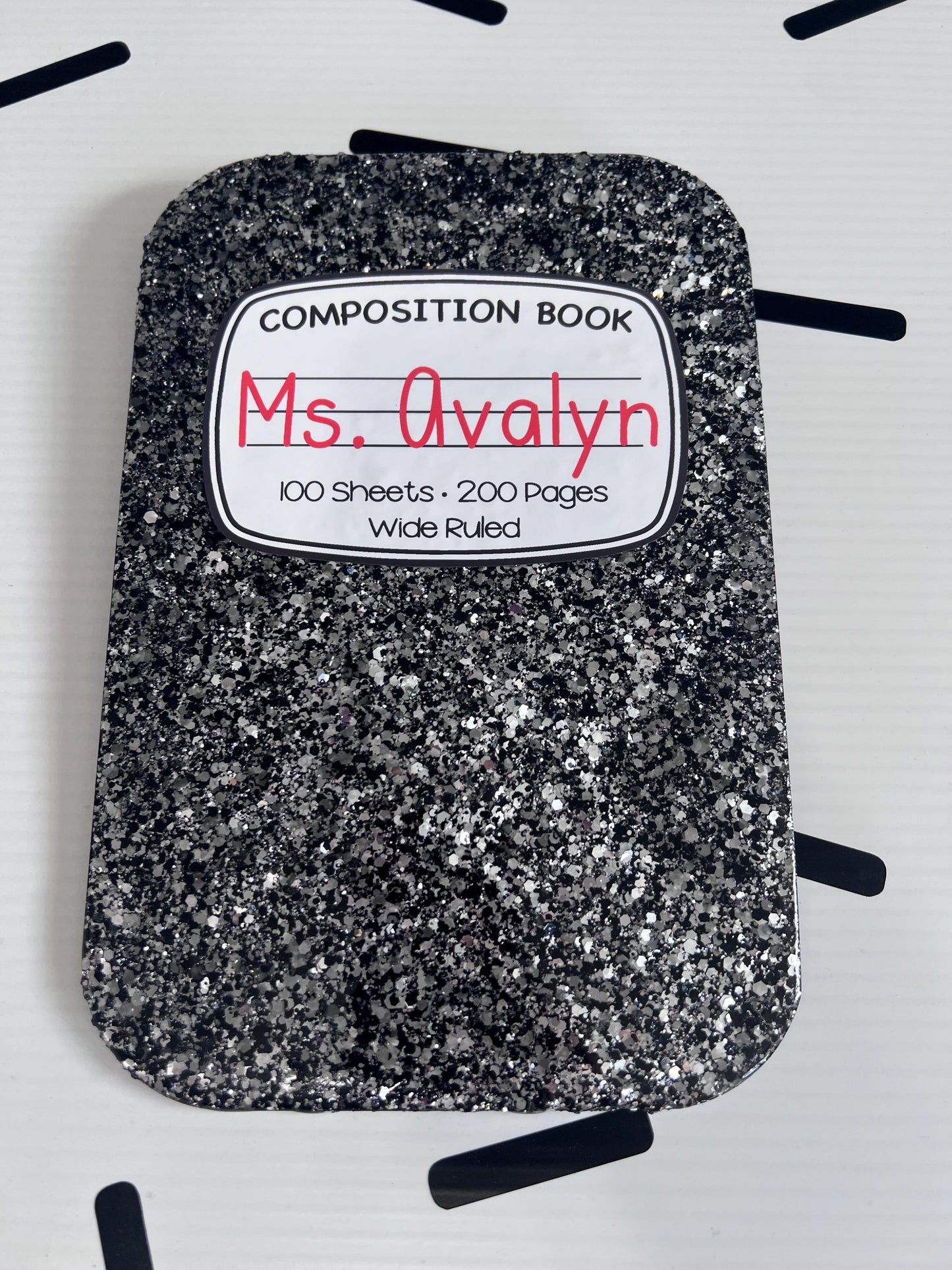 Personalized Glitter Memo Clipboard: Teacher Appreciation Gift (6x10") by Lina Loves Two, handmade in Los Angeles CA