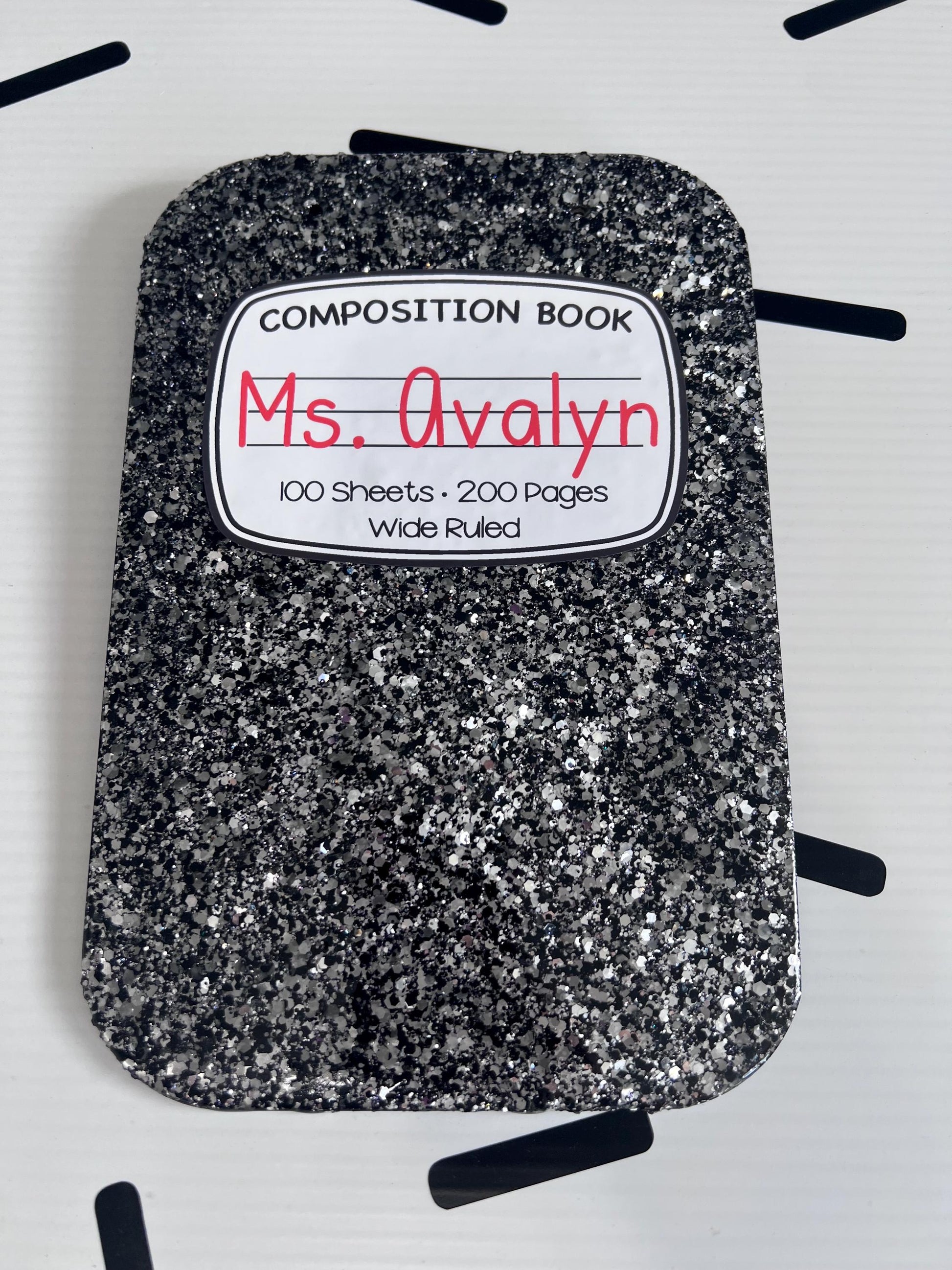 Personalized Glitter Memo Clipboard: Teacher Appreciation Gift (6x10") by Lina Loves Two, handmade in Los Angeles CA