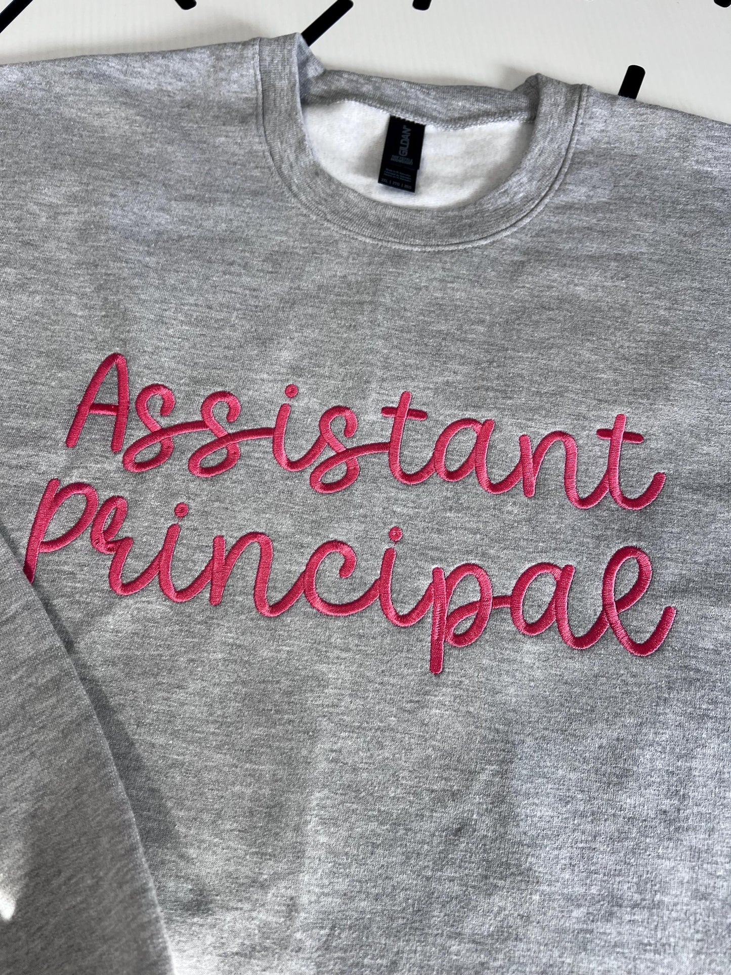 Embroidered Assistant Principal Sweatshirt | Teacher Appreciation | Custom Assistant Name Shirt | Gift for Principal | Back To School Shirt by Lina Loves Two, handmade in Los Angeles CA