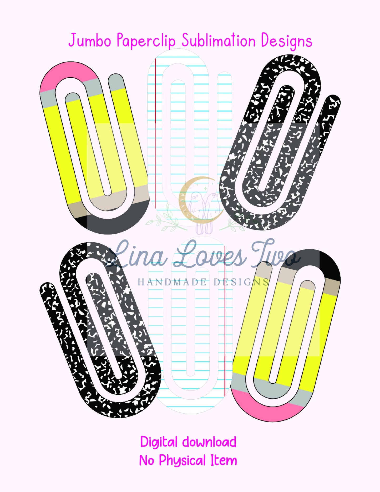 School Jumbo Paperclip : Teacher Designs ( ) by Lina Loves Two, handmade in Los Angeles CA