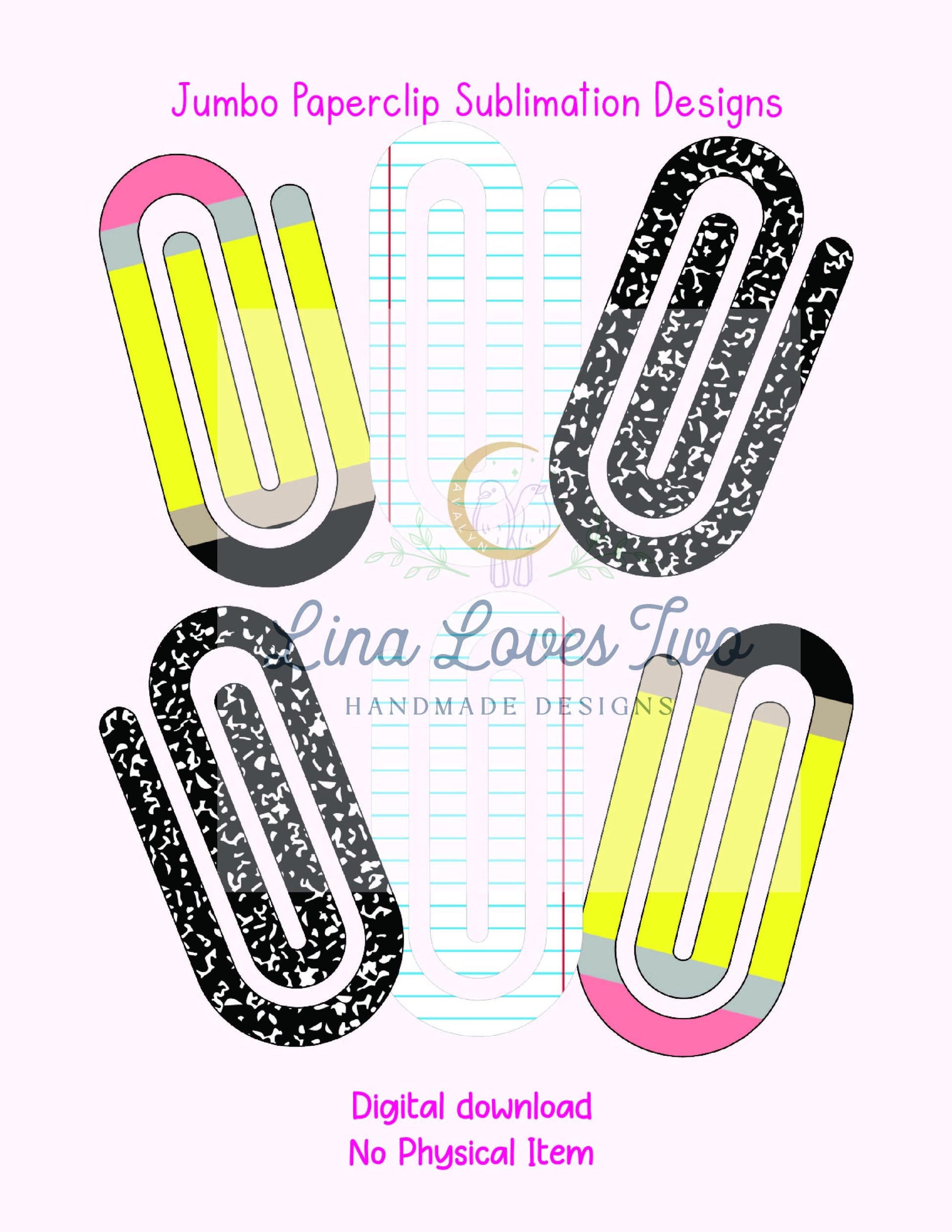 School Jumbo Paperclip : Teacher Designs ( ) by Lina Loves Two, handmade in Los Angeles CA