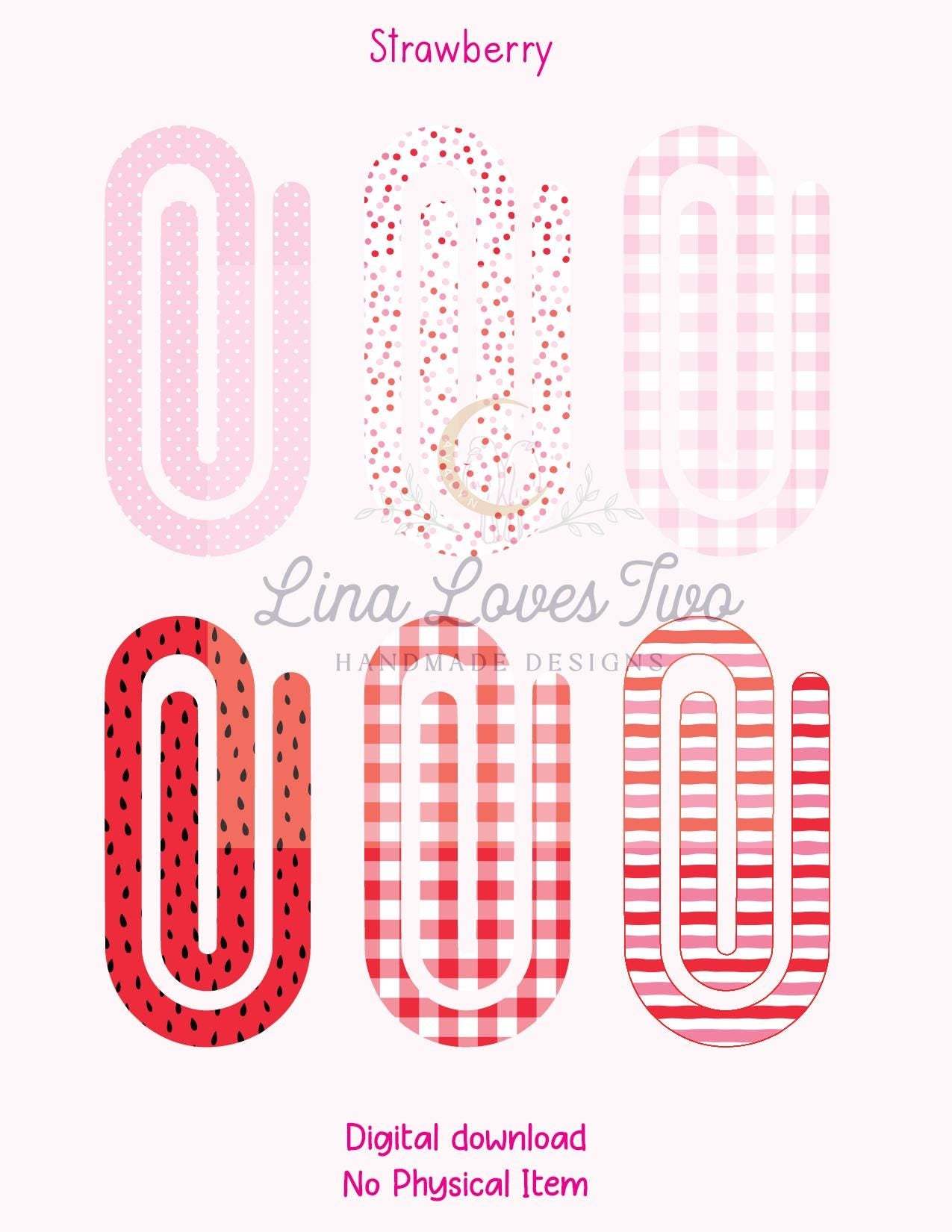 Strawberry Paperclip : Jumbo Design ( ) by Lina Loves Two, handmade in Los Angeles CA