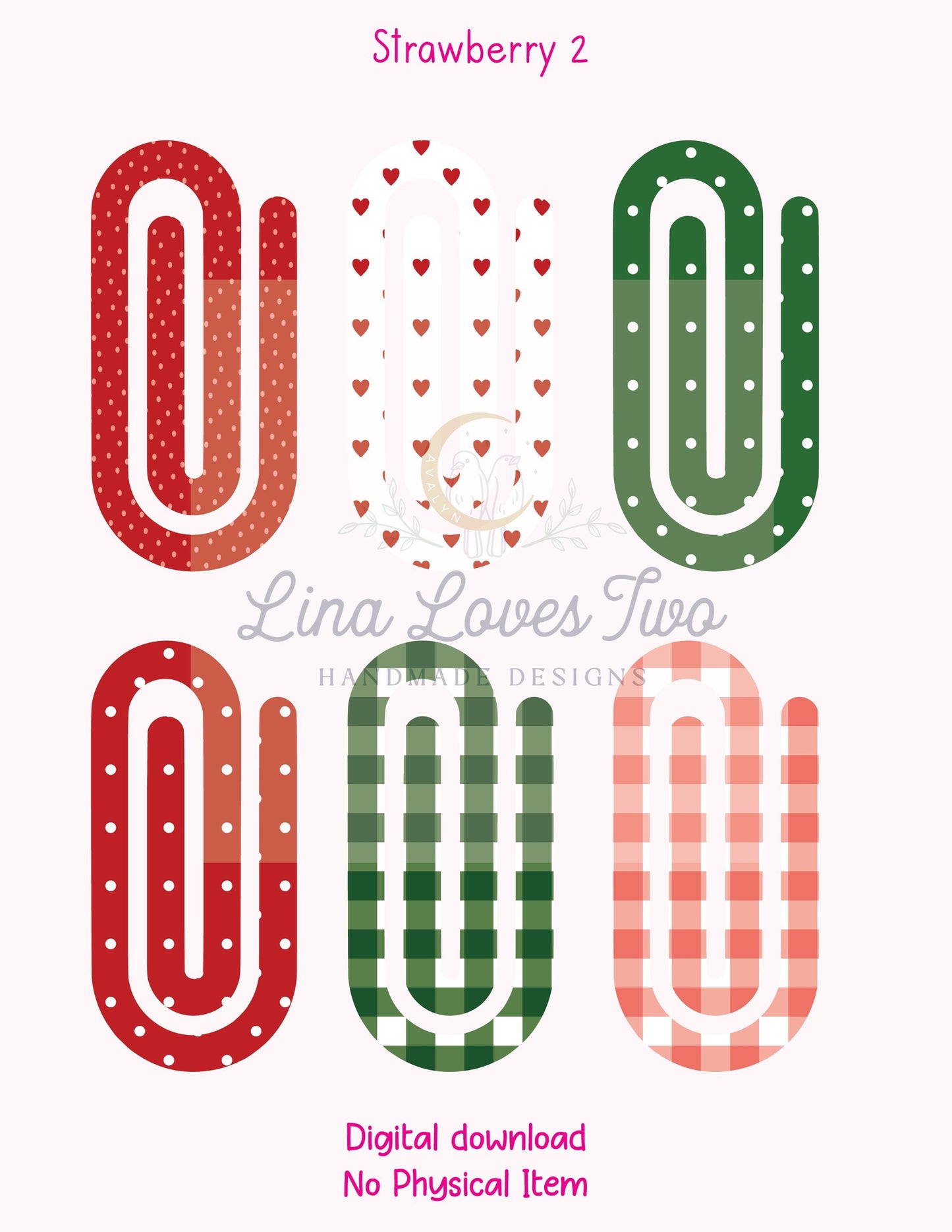 Strawberry Jumbo Paperclip : Designs ( ) by Lina Loves Two, handmade in Los Angeles CA