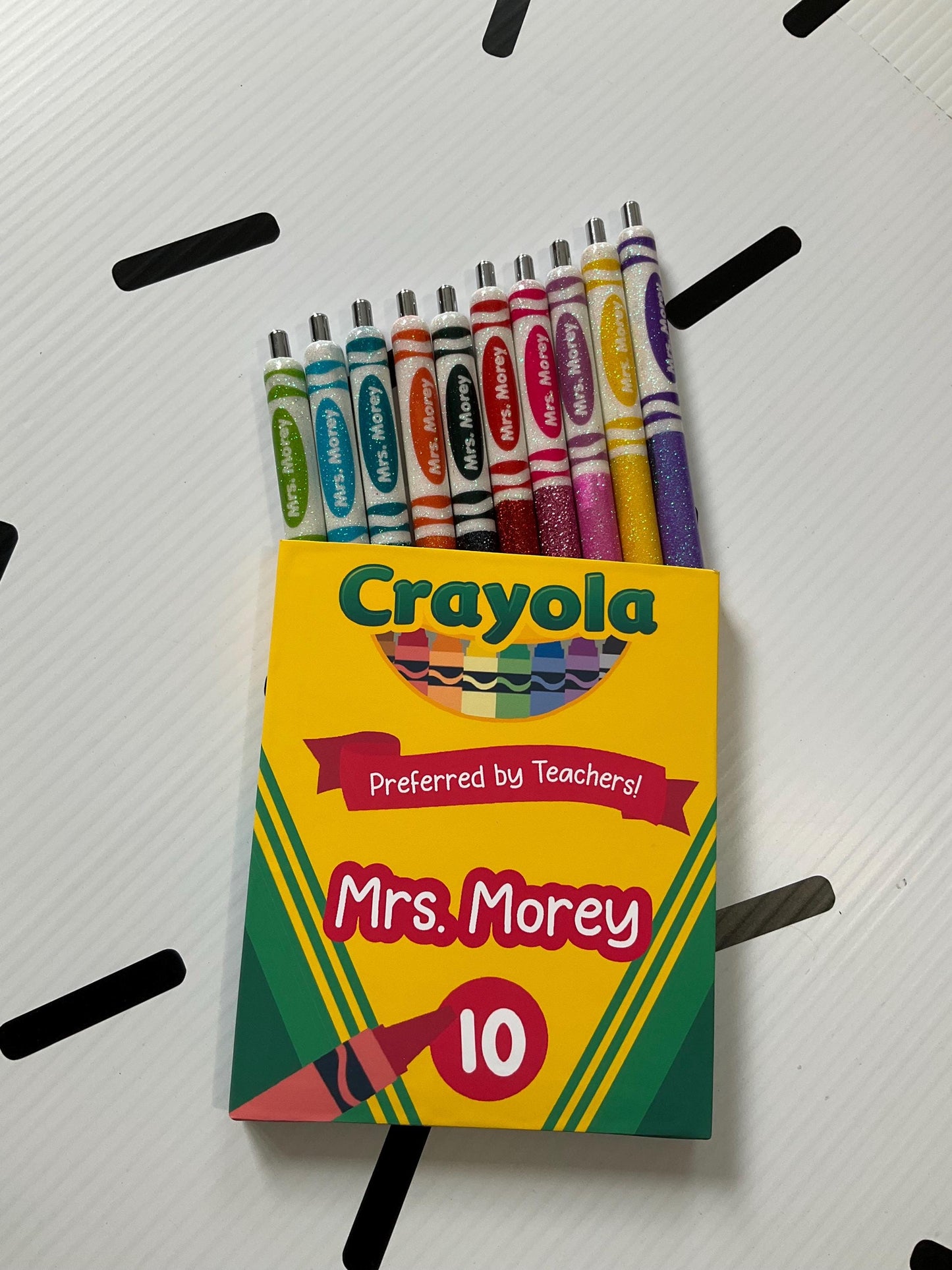 Glitter Color Personalized Teacher Pens: Unique Appreciation Gift (Set of 10) by Lina Loves Two, handmade in Los Angeles CA