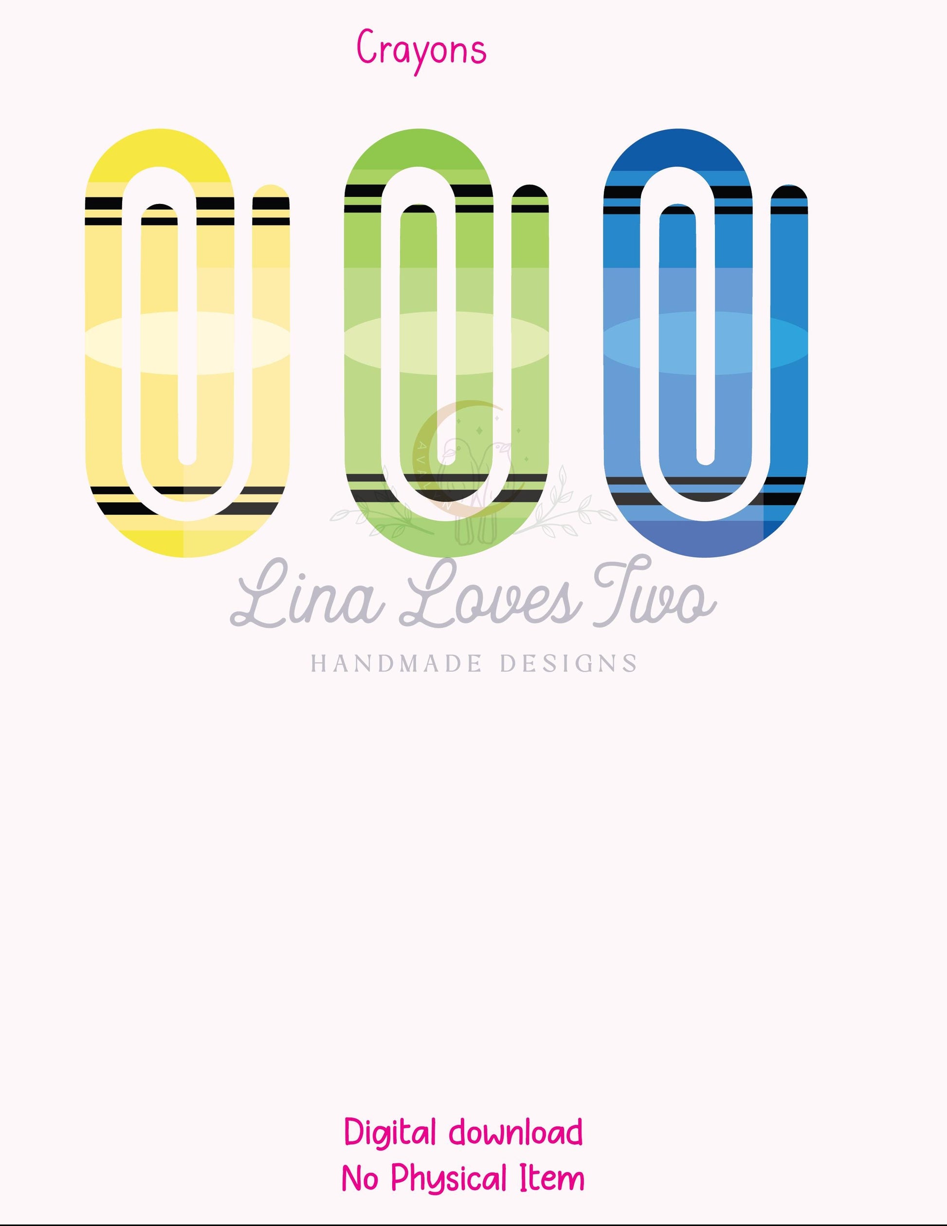 Crayon Jumbo Paperclip – | Crayon Jumbo Paperclip | Crayon Theme Paperclips | Crayon Clips by Lina Loves Two, handmade in Los Angeles CA