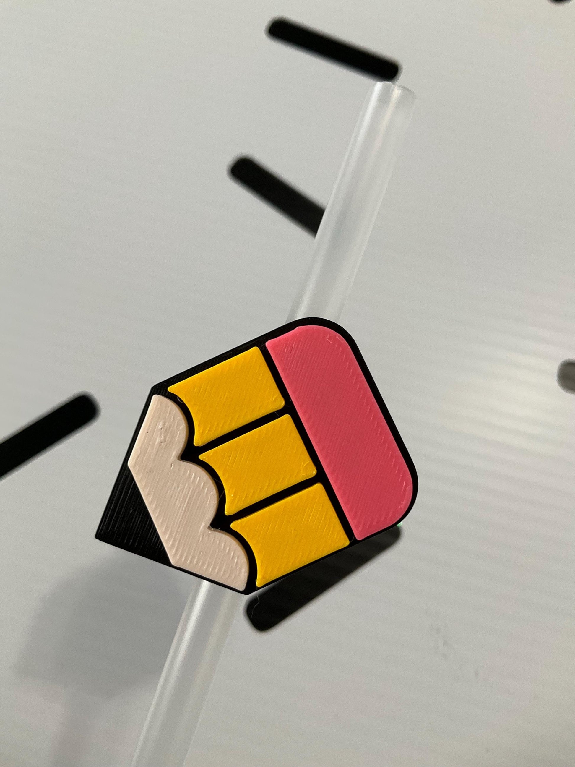 Pencil Straw Topper | 3D Printed Straw Topper | Teacher Gift | Back to School Cup Accessory | Classroom Party Favor | Cute Drink Decor