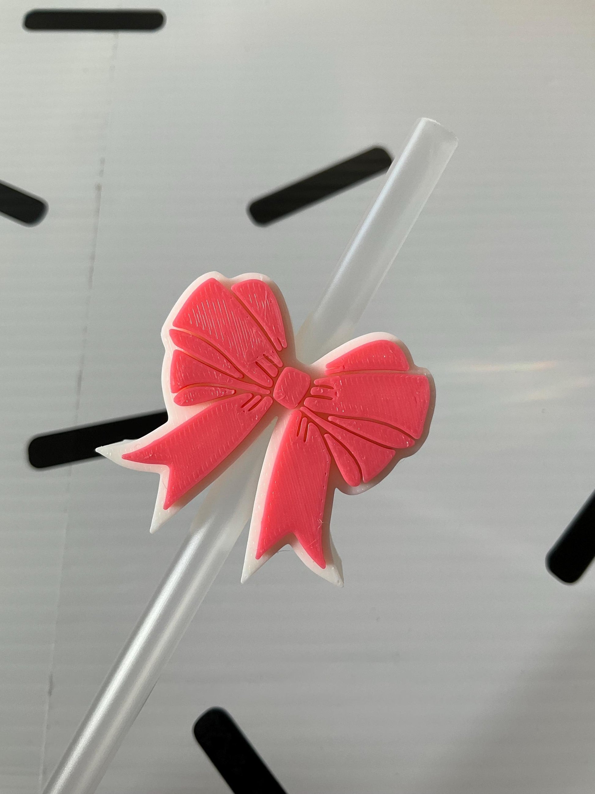 Red or Pink Bow Straw Topper | Cute Tumbler Straw Charm | Coquette Aesthetic Drink Accessory | Reusable Cup Decor | Girly Gift Idea by Lina Loves Two, handmade in Los Angeles CA