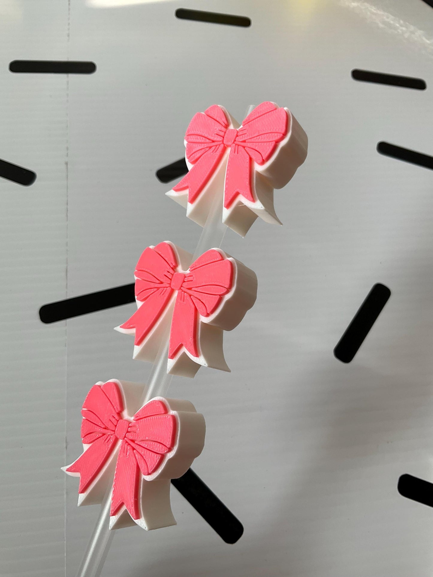 Red or Pink Bow Straw Topper | Cute Tumbler Straw Charm | Coquette Aesthetic Drink Accessory | Reusable Cup Decor | Girly Gift Idea by Lina Loves Two, handmade in Los Angeles CA