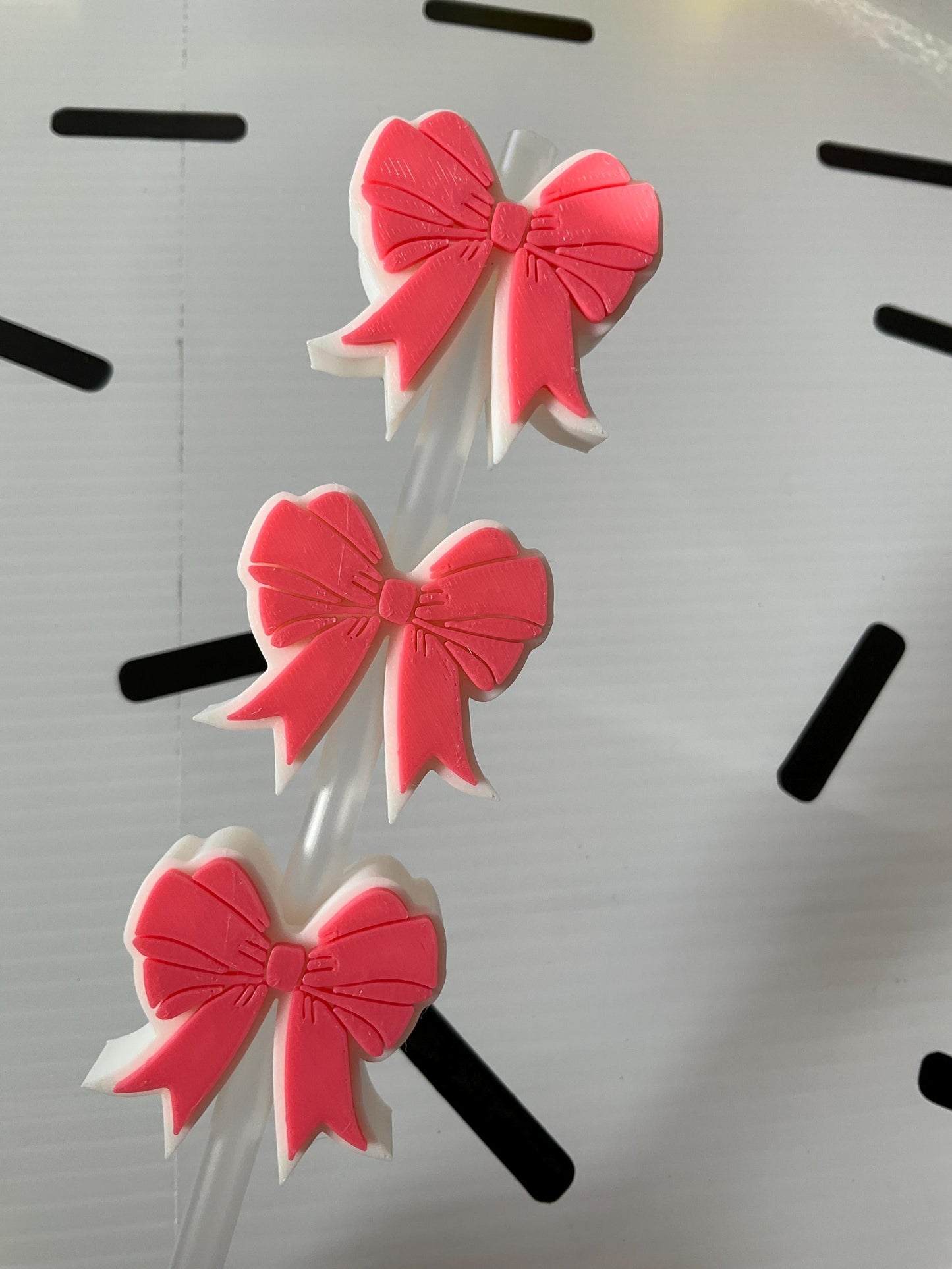 Red or Pink Bow Straw Topper | Cute Tumbler Straw Charm | Coquette Aesthetic Drink Accessory | Reusable Cup Decor | Girly Gift Idea by Lina Loves Two, handmade in Los Angeles CA