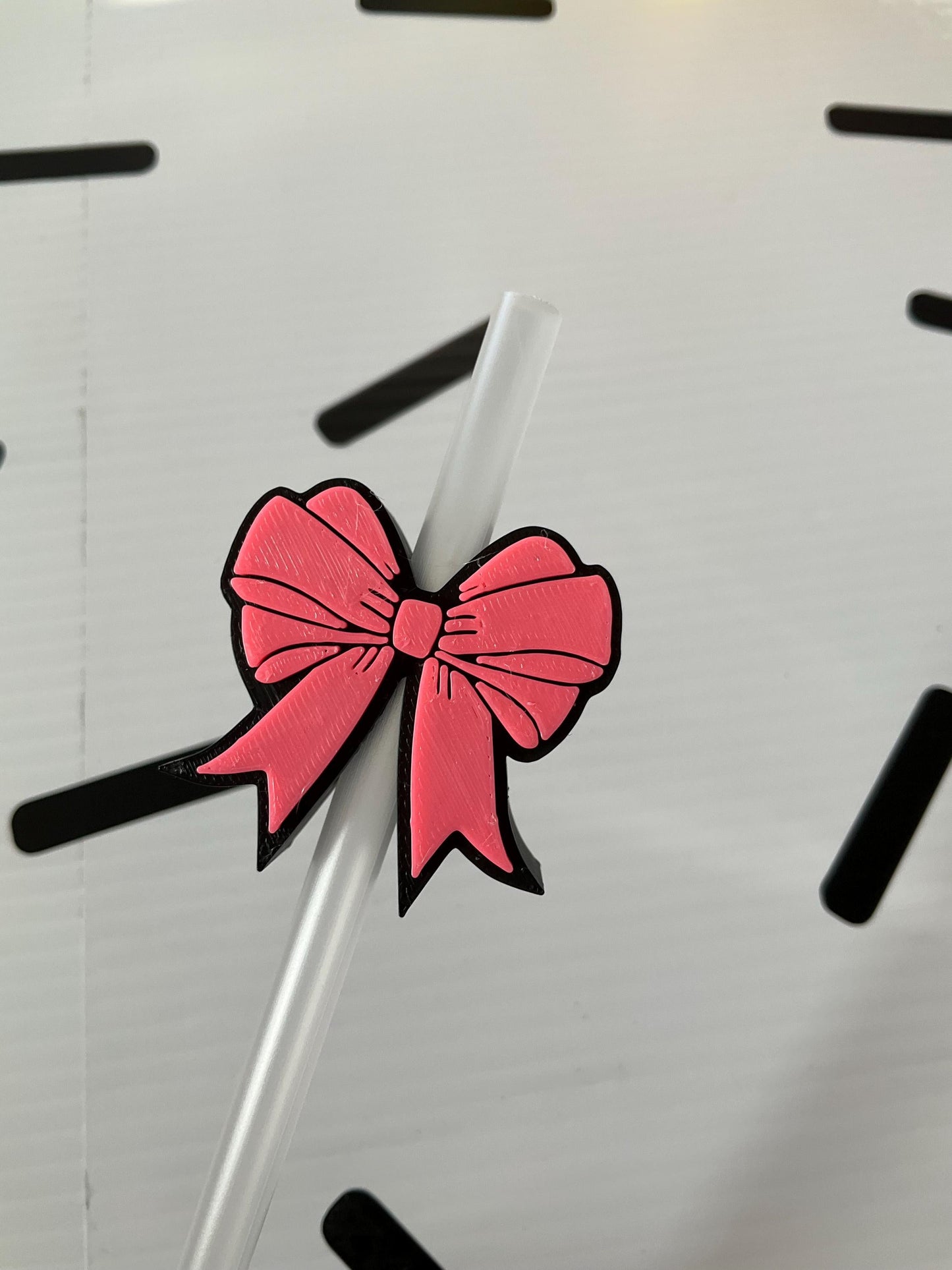 Red or Pink Bow Straw Topper | Cute Tumbler Straw Charm | Coquette Aesthetic Drink Accessory | Reusable Cup Decor | Girly Gift Idea by Lina Loves Two, handmade in Los Angeles CA