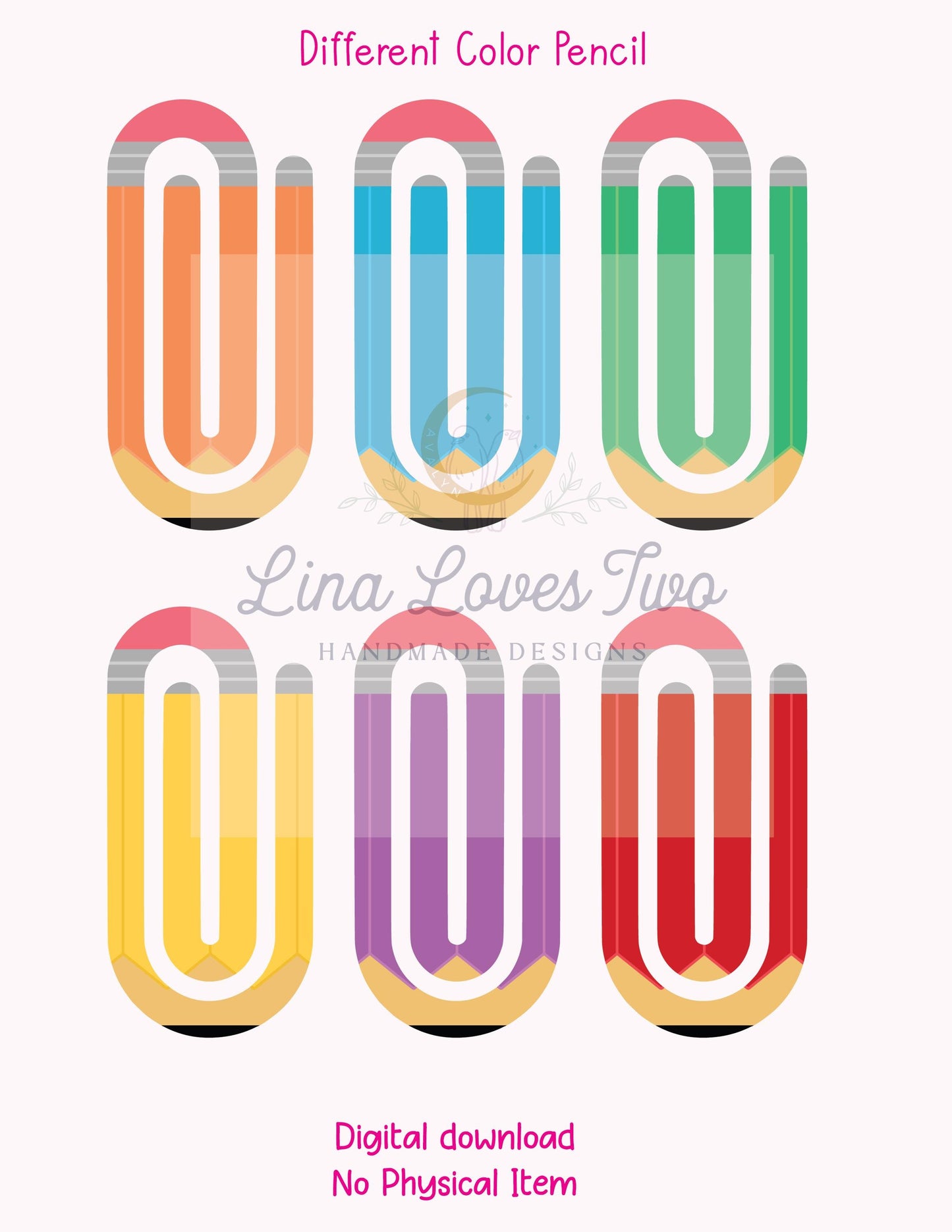 Color Pencil Jumbo Paperclip : ( ) by Lina Loves Two, handmade in Los Angeles CA