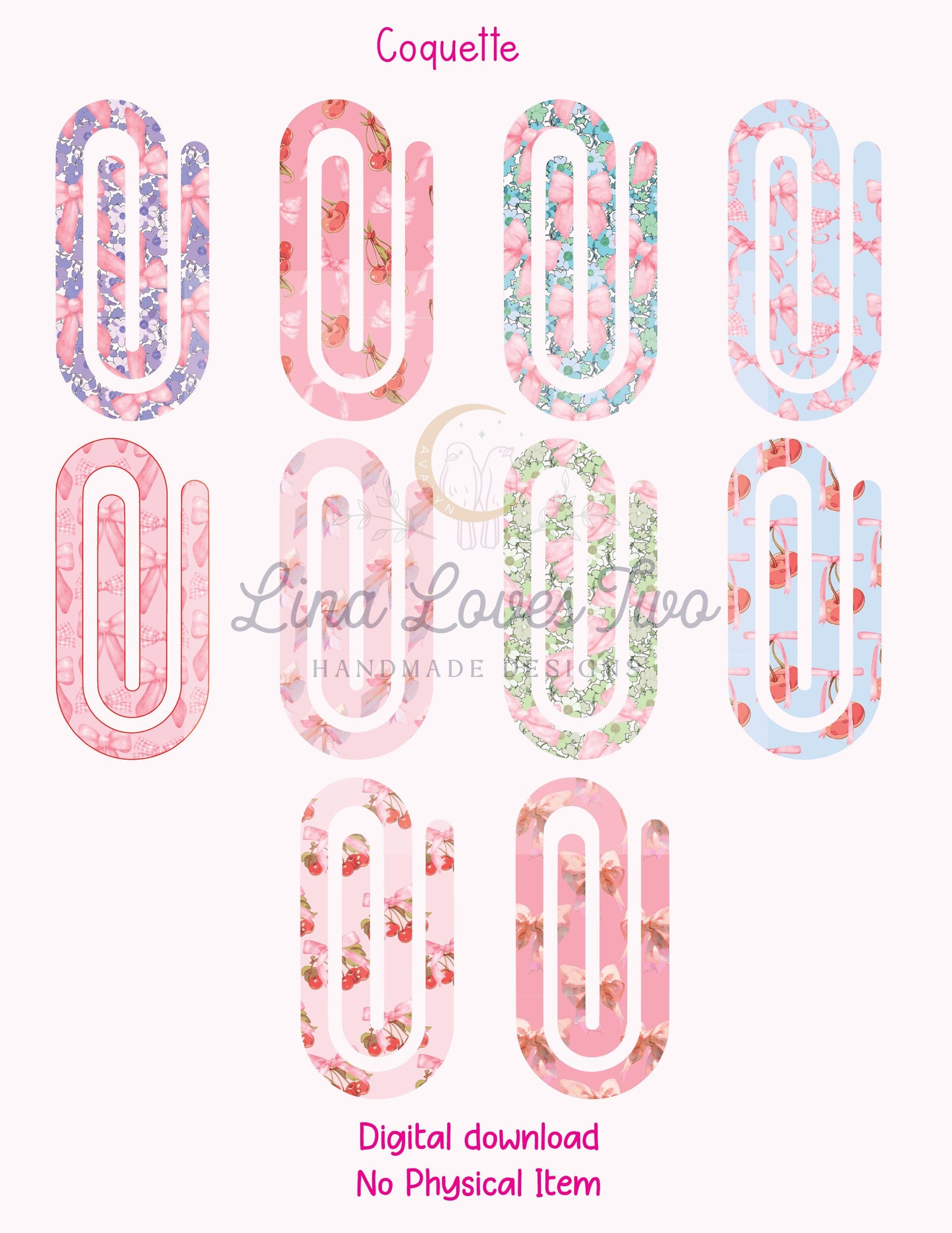 Coquette Jumbo Paperclip PNG: Sublimation Clipart (Digital Download)