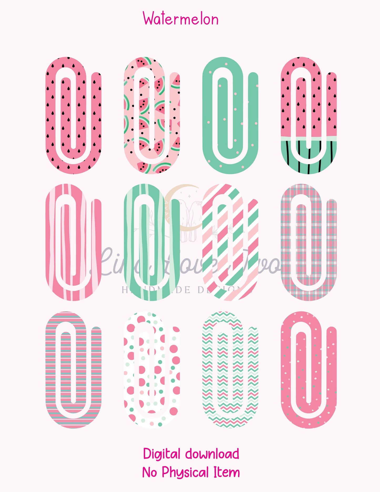 Watermelon Paperclip : Jumbo ( ) by Lina Loves Two, handmade in Los Angeles CA