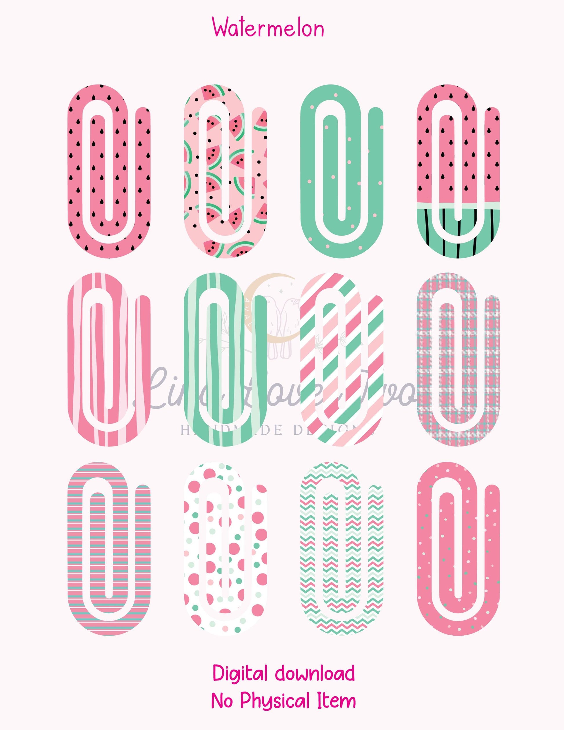 Watermelon Paperclip : Jumbo ( ) by Lina Loves Two, handmade in Los Angeles CA