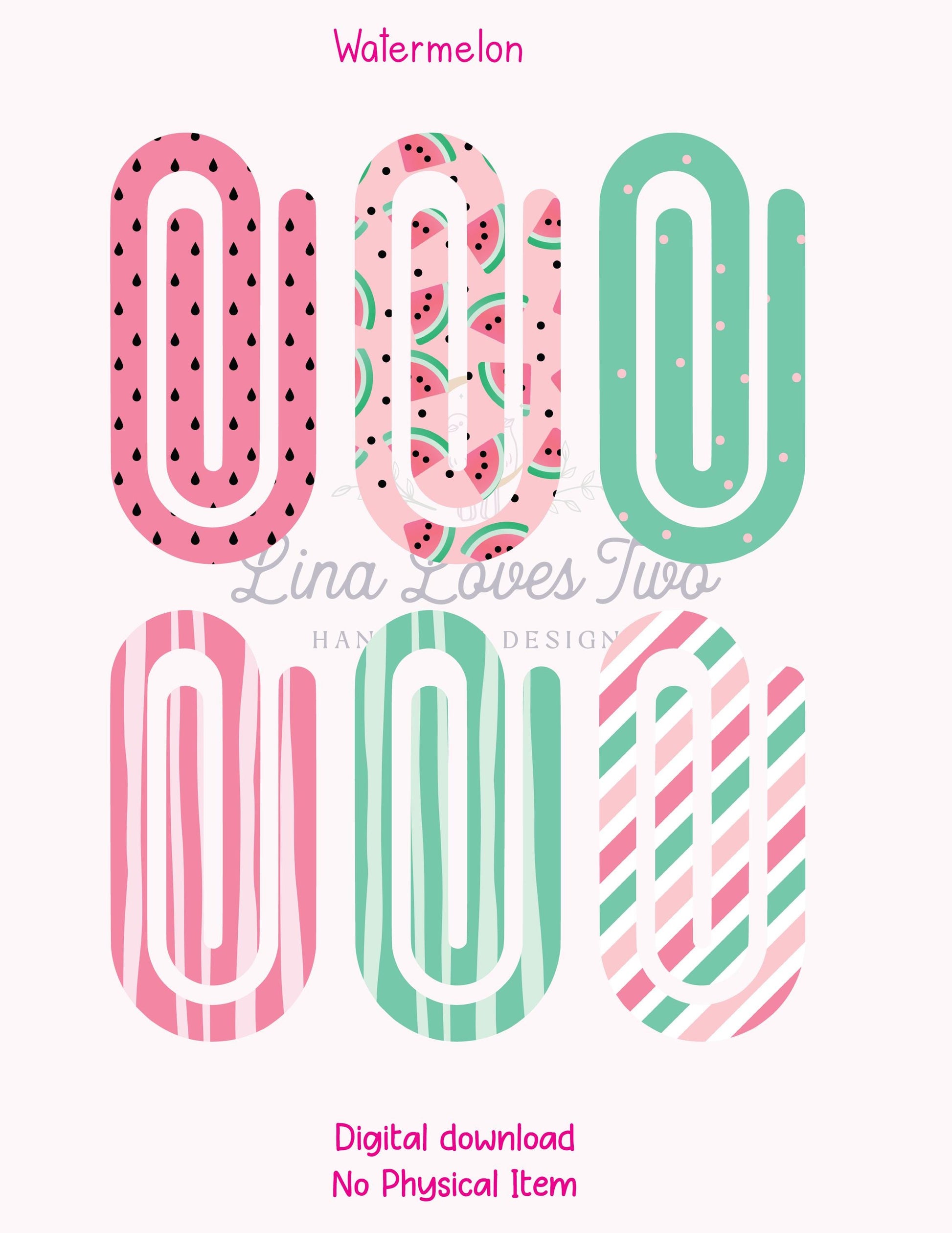Watermelon Paperclip : Jumbo ( ) by Lina Loves Two, handmade in Los Angeles CA
