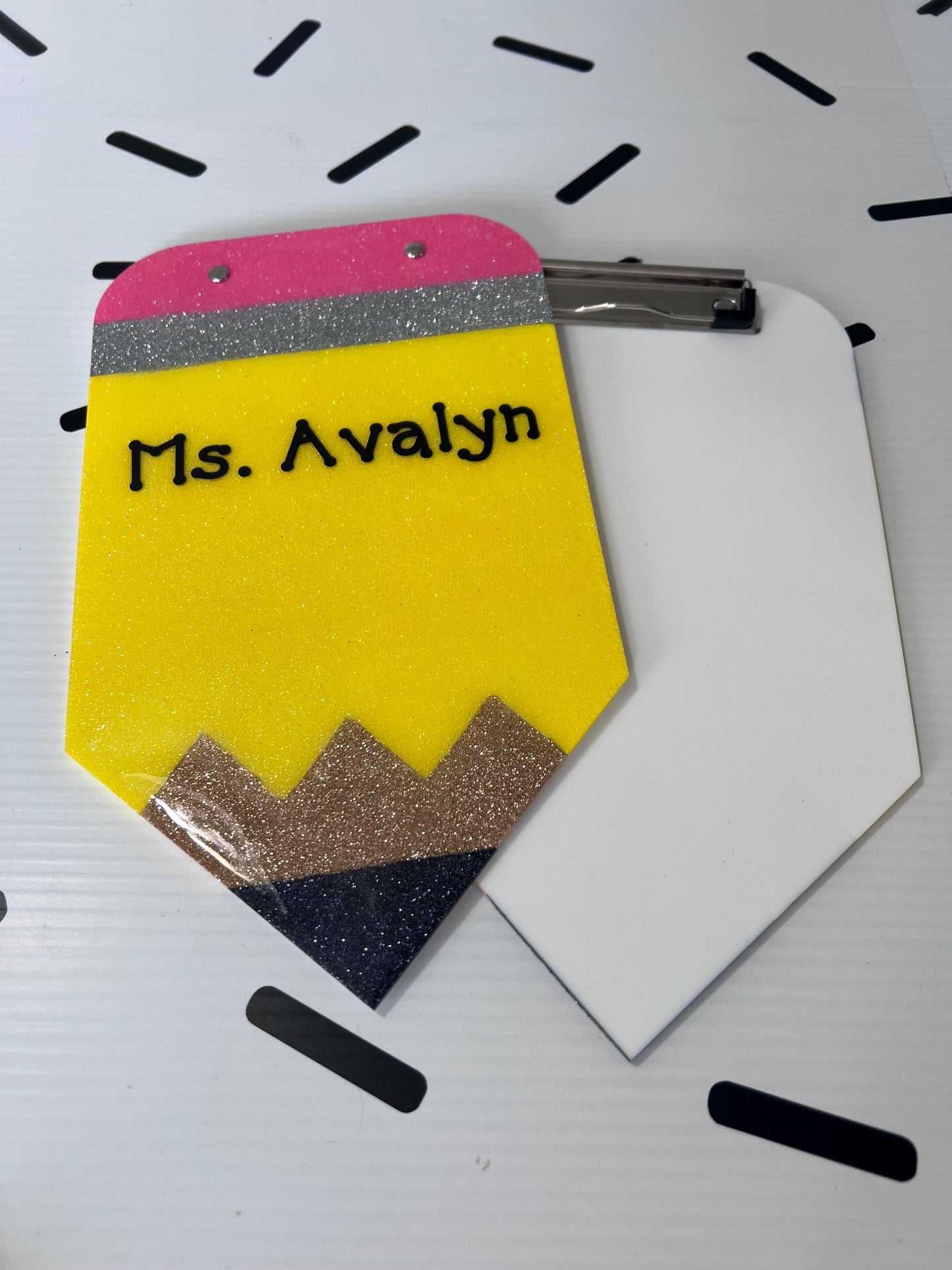 Personalized Glitter Memo Clipboard: Teacher Appreciation Gift (6x10") by Lina Loves Two, handmade in Los Angeles CA