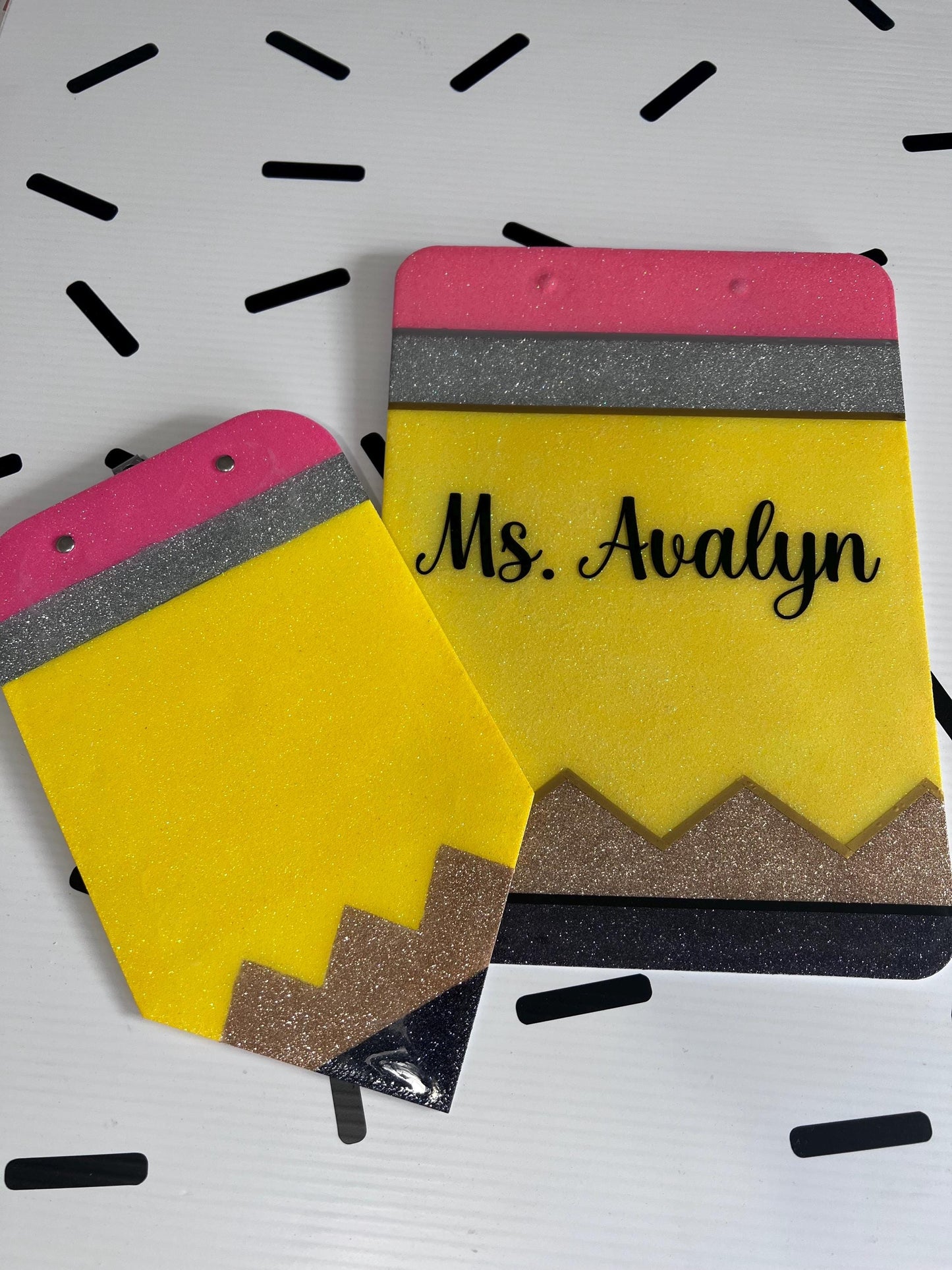 Personalized Glitter Memo Clipboard: Teacher Appreciation Gift (6x10") by Lina Loves Two, handmade in Los Angeles CA