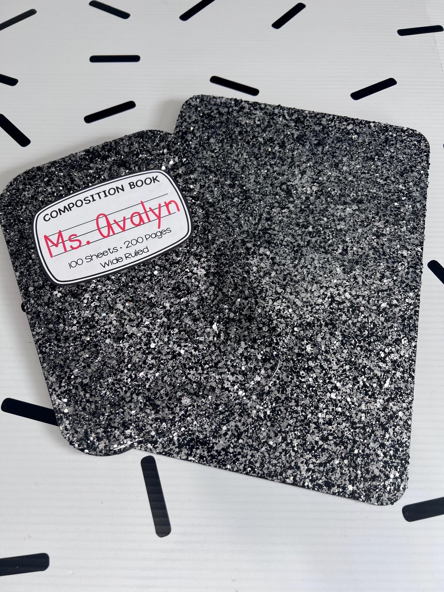 Personalized Glitter Memo Clipboard: Teacher Appreciation Gift (6x10") by Lina Loves Two, handmade in Los Angeles CA