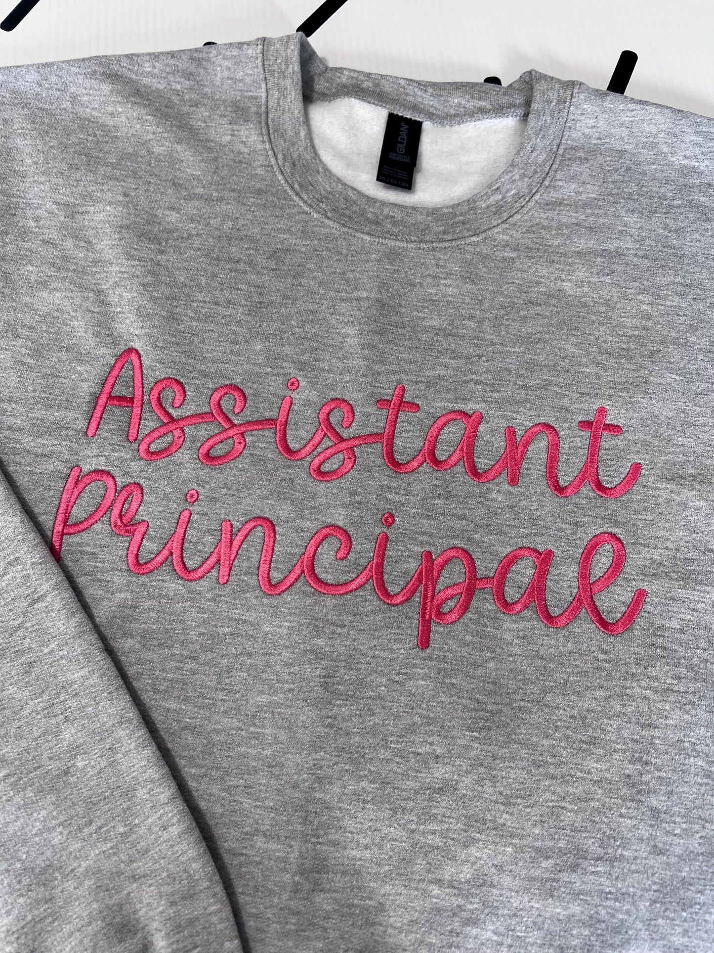 Embroidered Assistant Principal Sweatshirt | Teacher Appreciation | Custom Assistant Name Shirt | Gift for Principal | Back To School Shirt by Lina Loves Two, handmade in Los Angeles CA