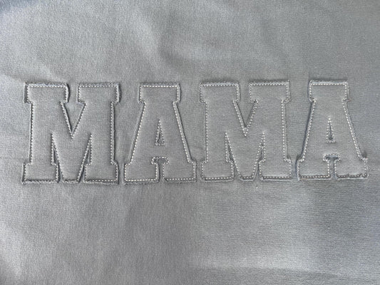 Embroidered Mama Crewneck with Kids Names on Sleeve | Personalized Mama Sweatshirt | Mama Shirt | Gift for Mom | Mother's Day or Wife Gift by Lina Loves Two, handmade in Los Angeles CA