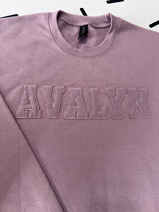 Custom Embroidered Appliqué Varsity Crewneck | Embroidery Crewneck | Custom Embroidery | Personalized Sweatshirt | Embroidered Sweatshirt