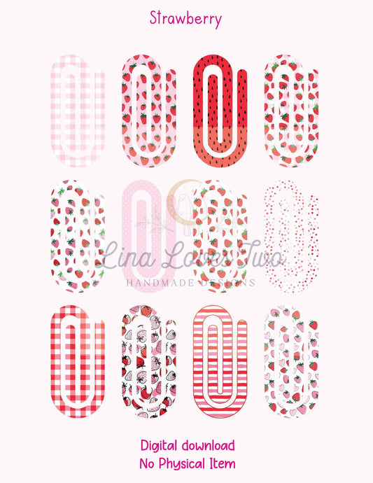 Strawberry Paperclip : Jumbo Design ( ) by Lina Loves Two, handmade in Los Angeles CA